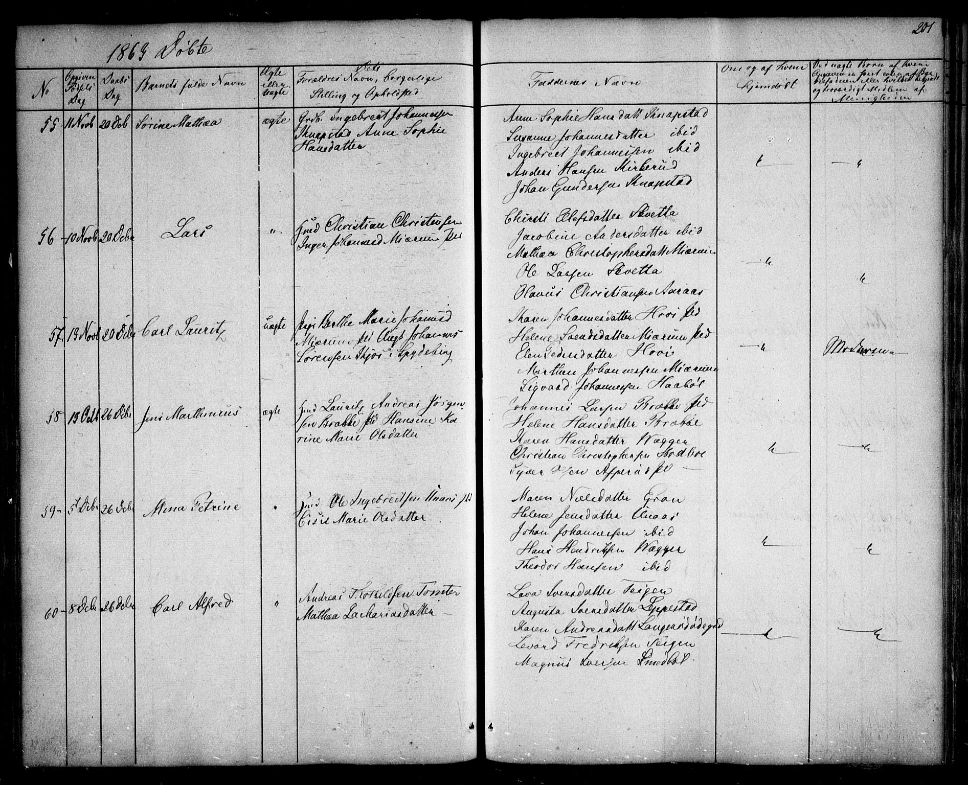 Hobøl prestekontor Kirkebøker, AV/SAO-A-2002/F/Fa/L0003: Parish register (official) no. I 3, 1842-1864, p. 201