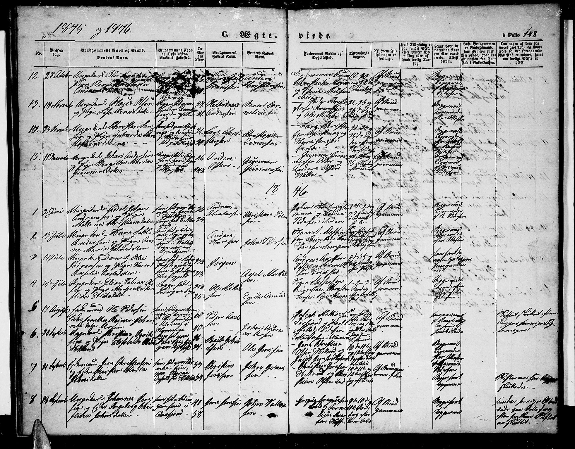 Ministerialprotokoller, klokkerbøker og fødselsregistre - Nordland, AV/SAT-A-1459/872/L1045: Parish register (copy) no. 872C01, 1840-1851, p. 148