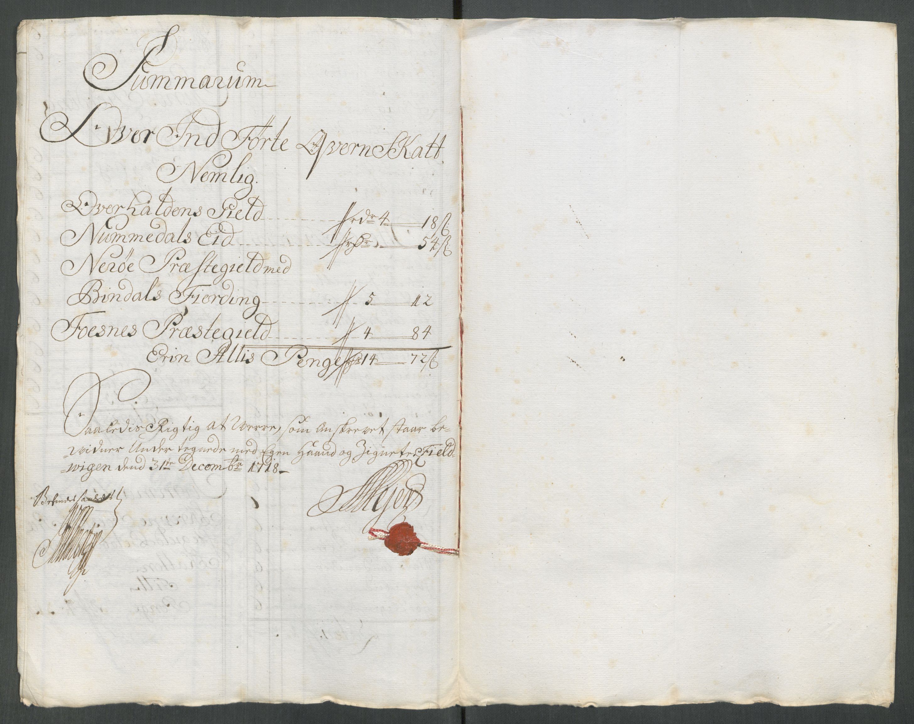 Rentekammeret inntil 1814, Reviderte regnskaper, Fogderegnskap, AV/RA-EA-4092/R64/L4439: Fogderegnskap Namdal, 1718, p. 108