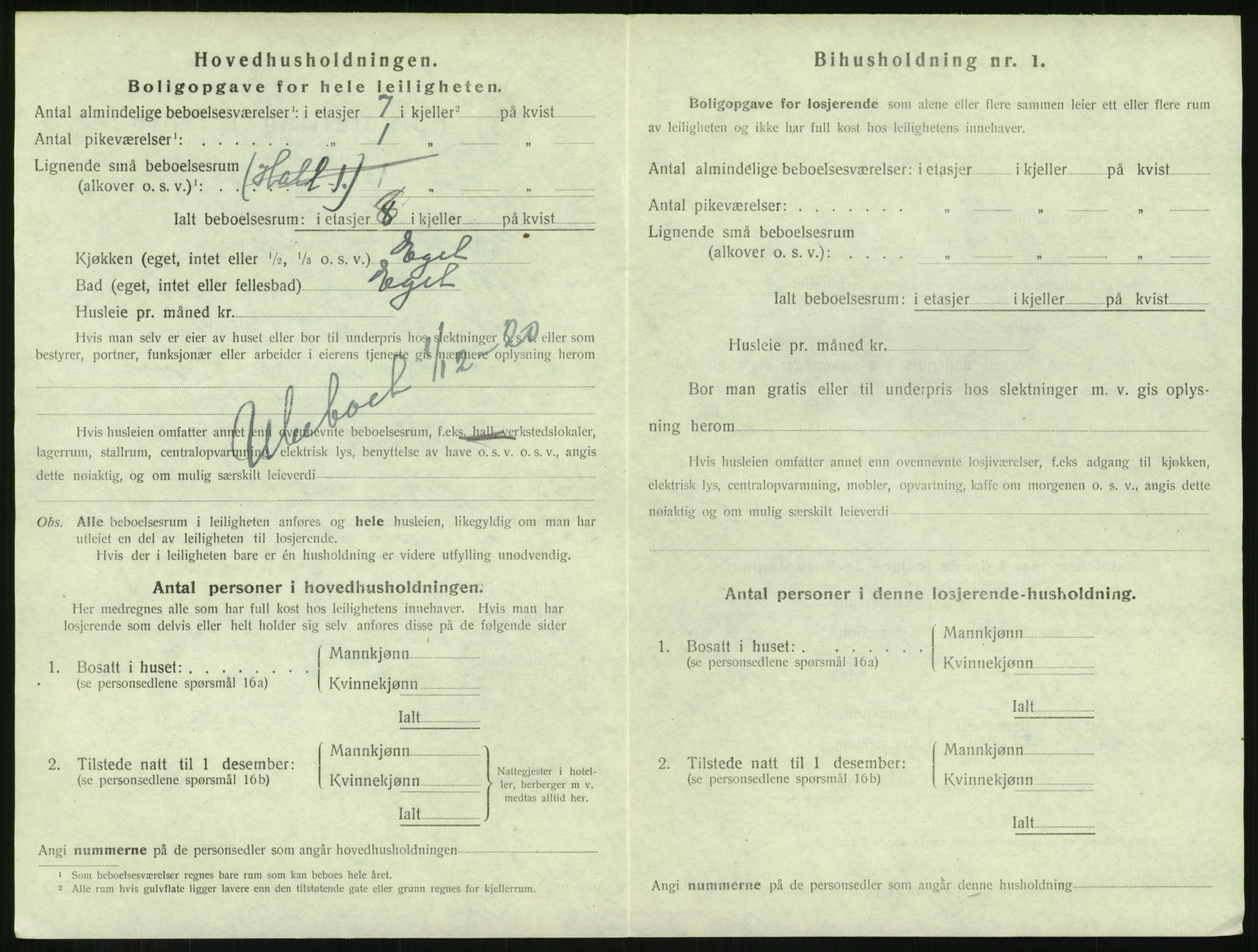 SAH, 1920 census for Lillehammer, 1920, p. 1723