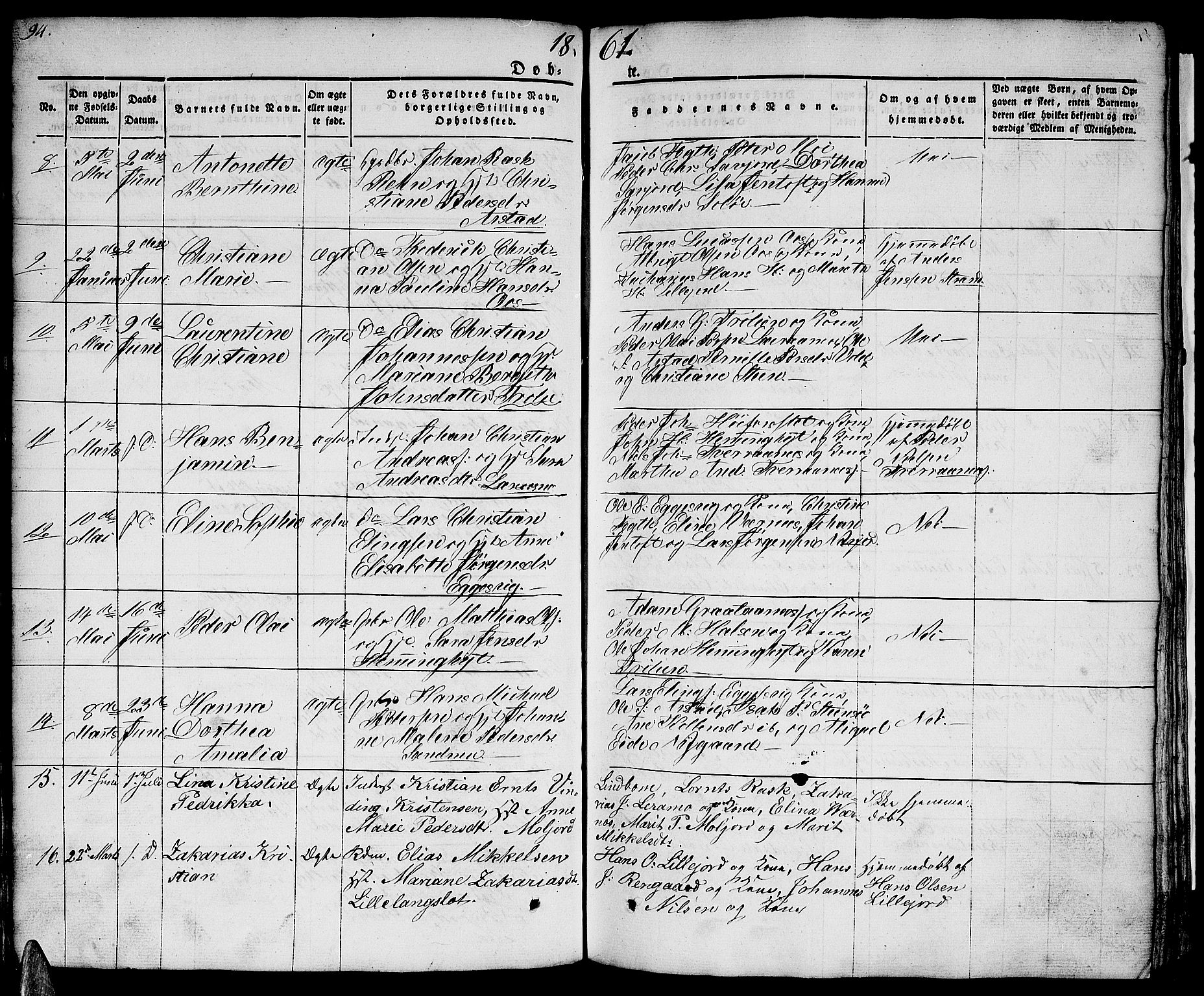 Ministerialprotokoller, klokkerbøker og fødselsregistre - Nordland, AV/SAT-A-1459/846/L0652: Parish register (copy) no. 846C02, 1841-1871, p. 94