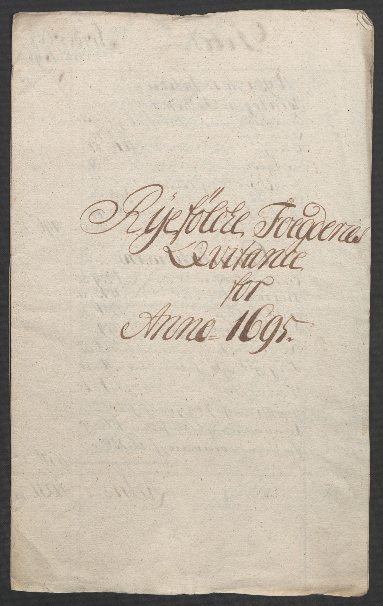 Rentekammeret inntil 1814, Reviderte regnskaper, Fogderegnskap, RA/EA-4092/R47/L2857: Fogderegnskap Ryfylke, 1694-1696, p. 231