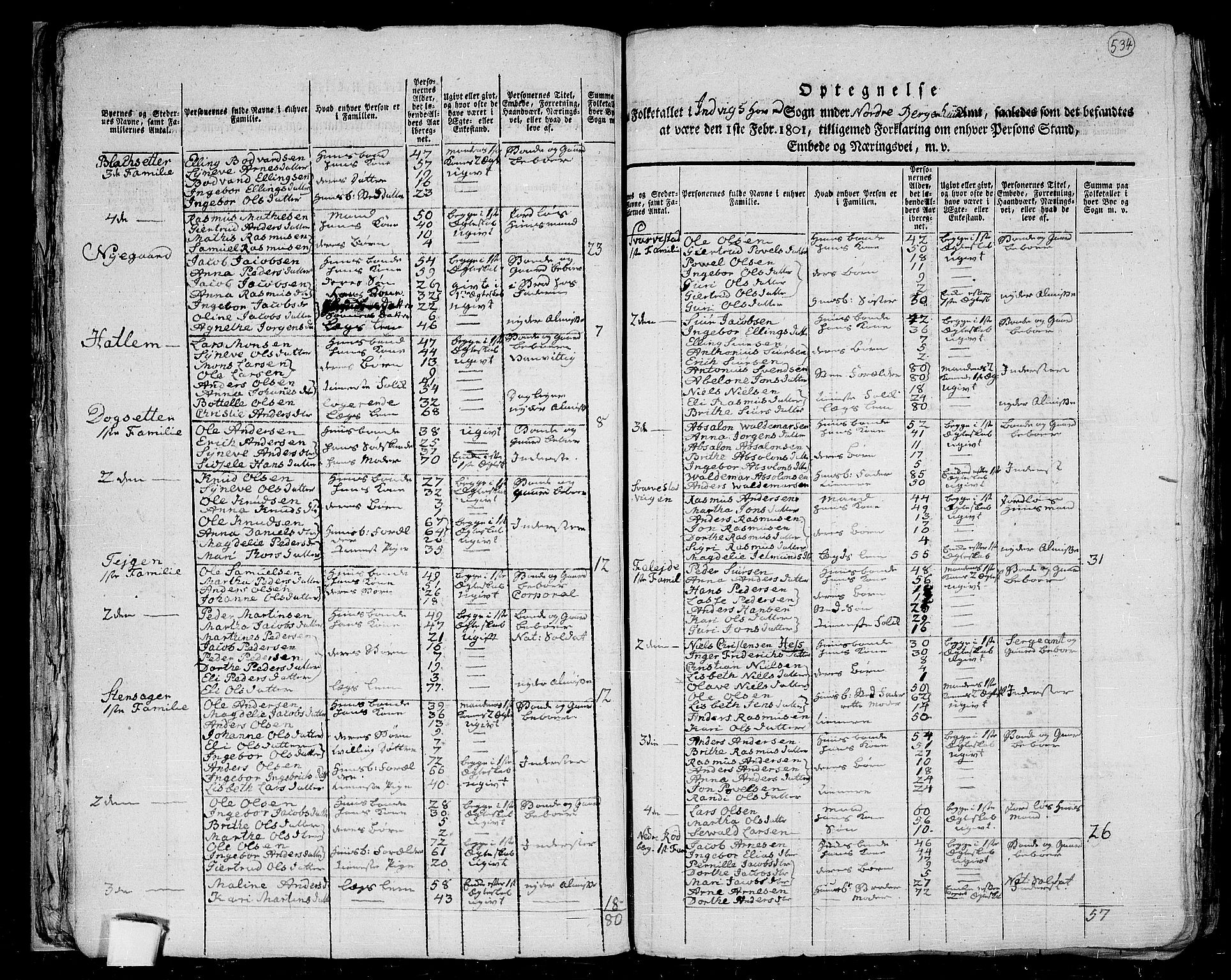 RA, 1801 census for 1447P Innvik, 1801, p. 533b-534a