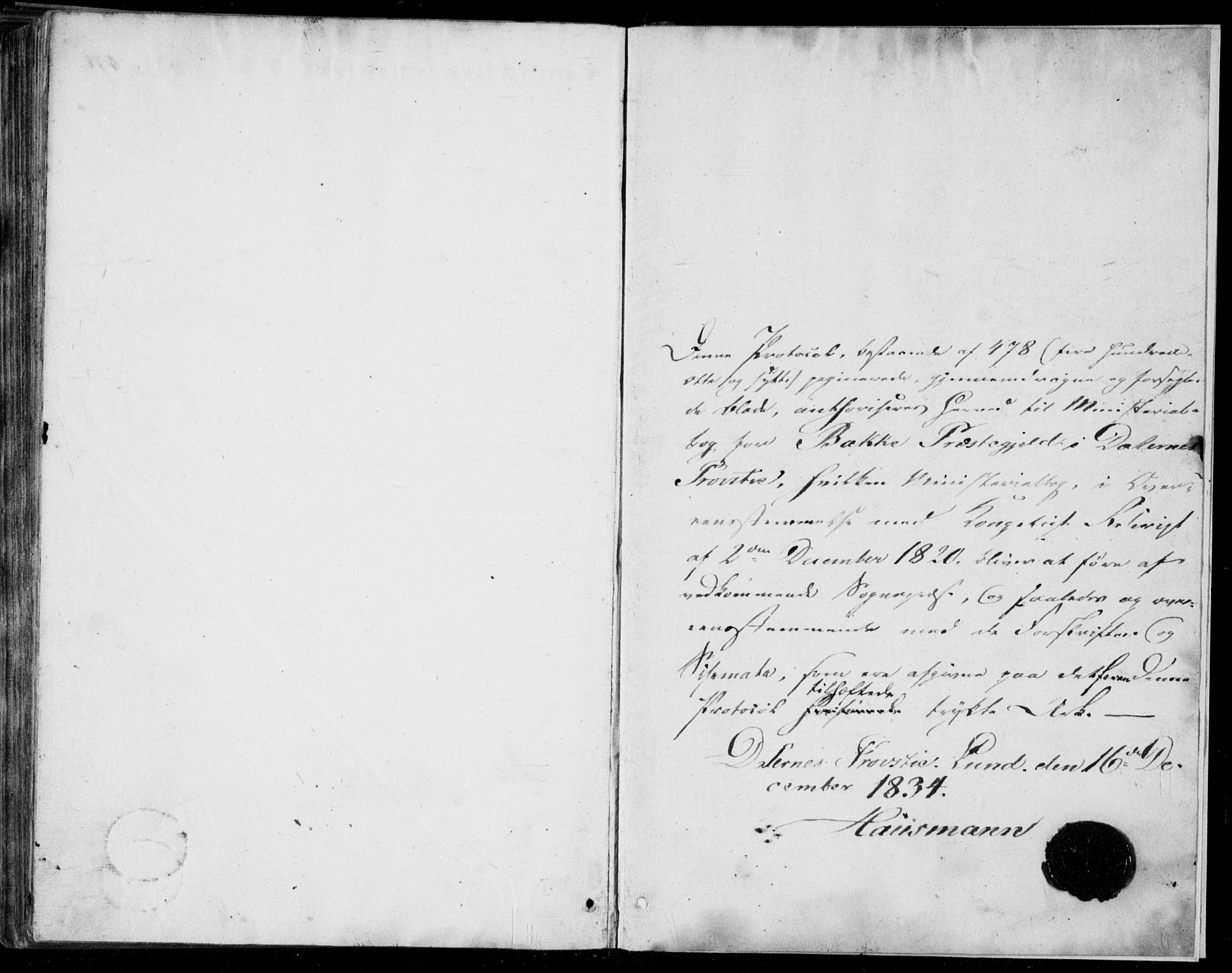 Bakke sokneprestkontor, SAK/1111-0002/F/Fa/Faa/L0004: Parish register (official) no. A 4, 1834-1846