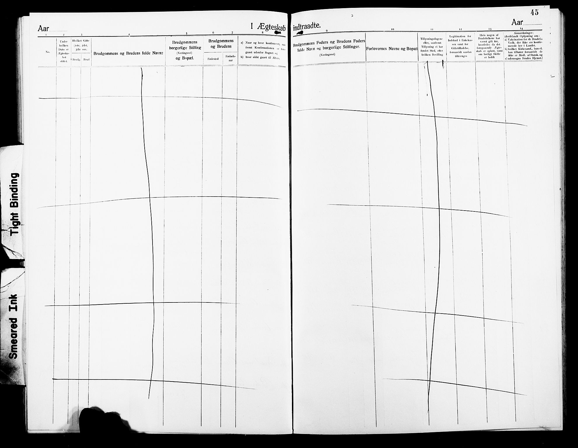 Ministerialprotokoller, klokkerbøker og fødselsregistre - Nordland, AV/SAT-A-1459/801/L0035: Parish register (copy) no. 801C10, 1910-1923, p. 45