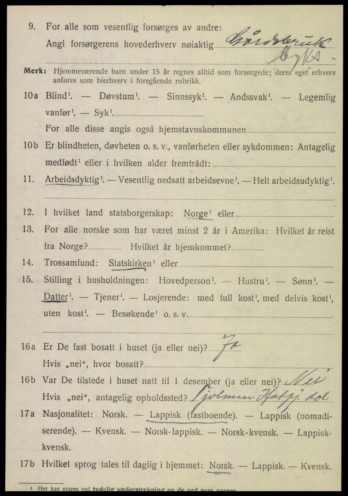 SAT, 1920 census for Hattfjelldal, 1920, p. 2149