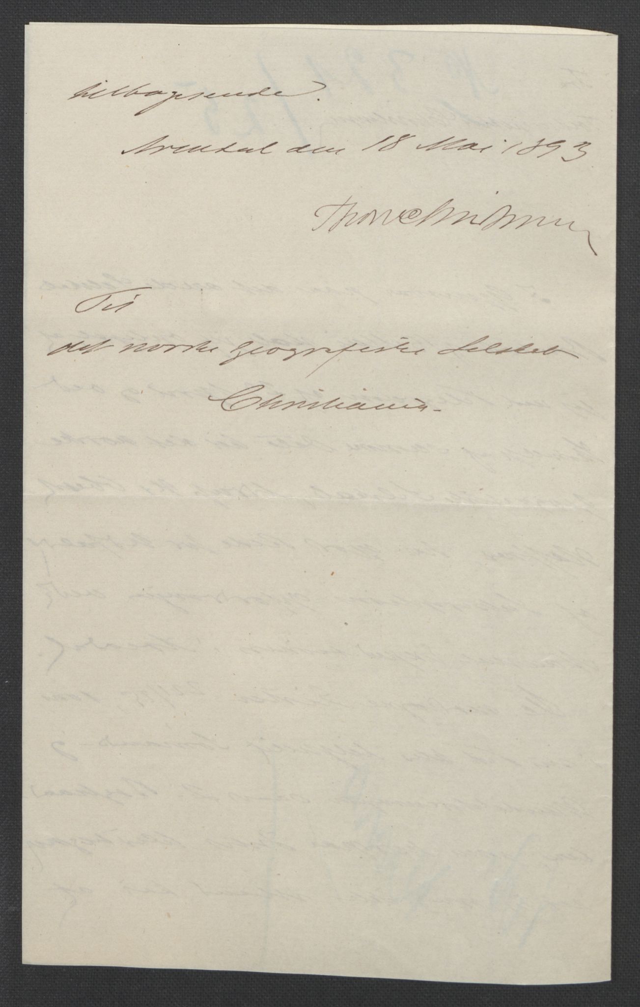 Arbeidskomitéen for Fridtjof Nansens polarekspedisjon, AV/RA-PA-0061/D/L0001/0004: Pengeinnsamlingen / Bidragslister med følgebrev, 1893, p. 5