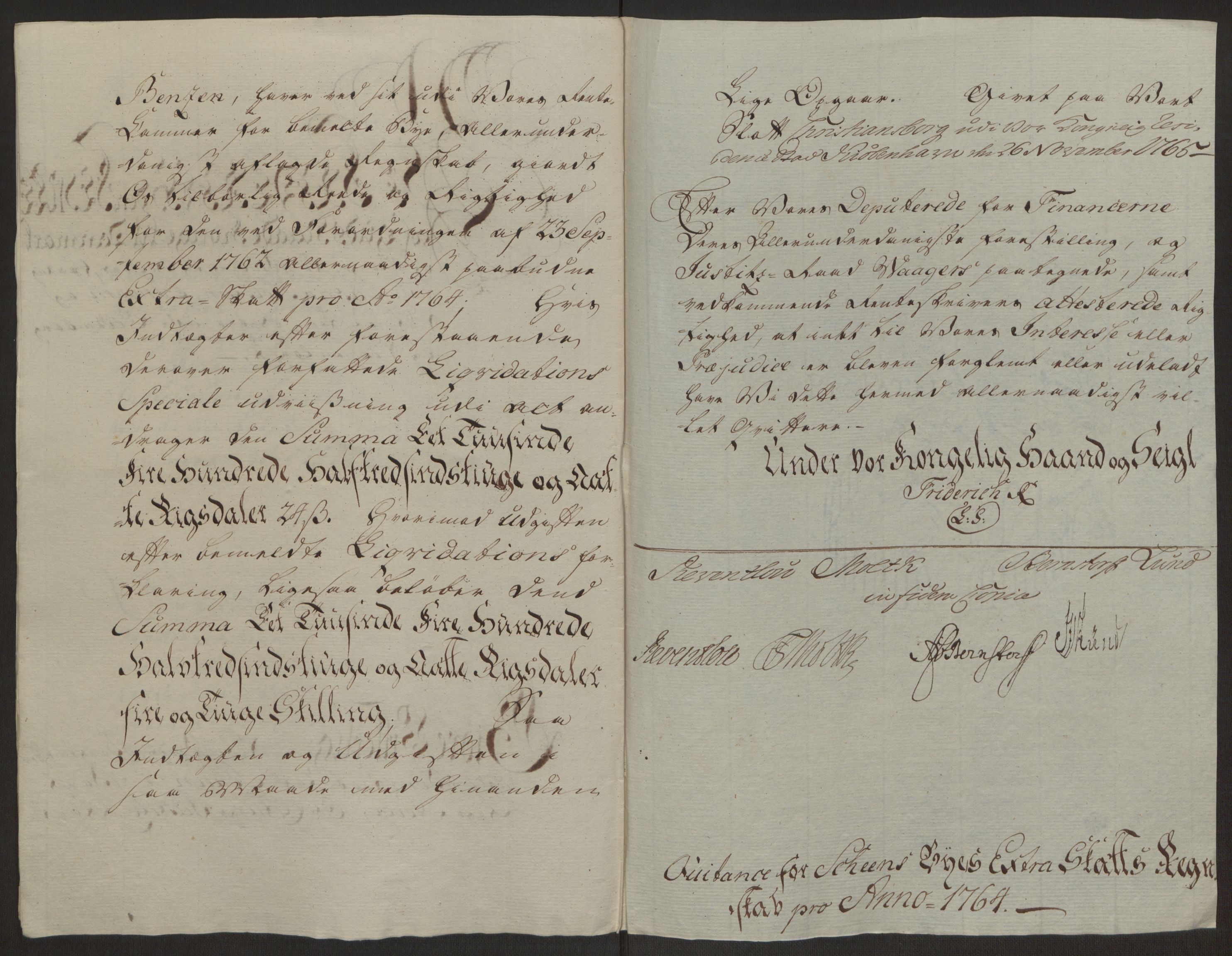 Rentekammeret inntil 1814, Reviderte regnskaper, Byregnskaper, RA/EA-4066/R/Rj/L0198/0001: [J4] Kontribusjonsregnskap / Ekstraskatt, 1762-1768, p. 180