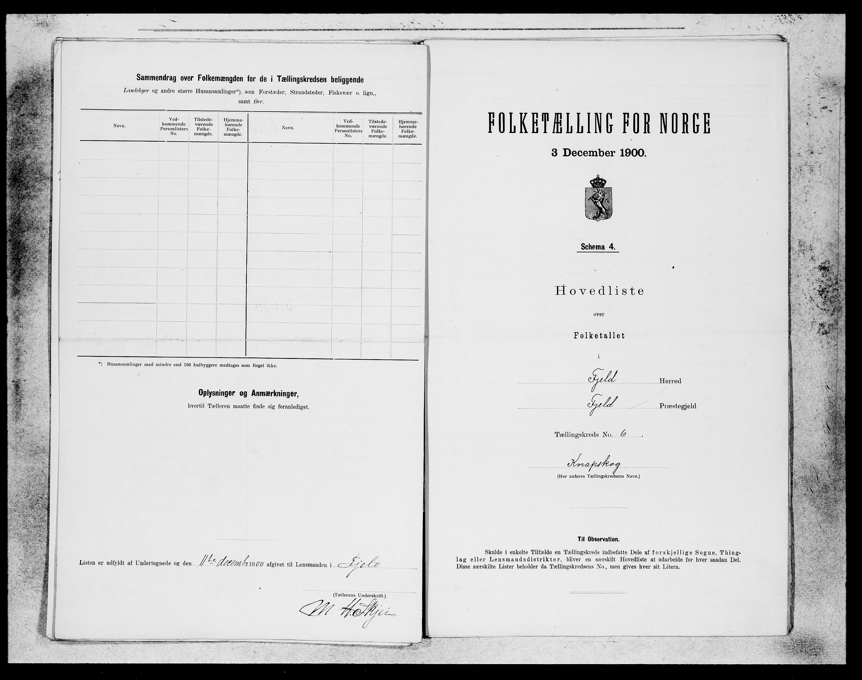 SAB, 1900 census for Fjell, 1900, p. 11