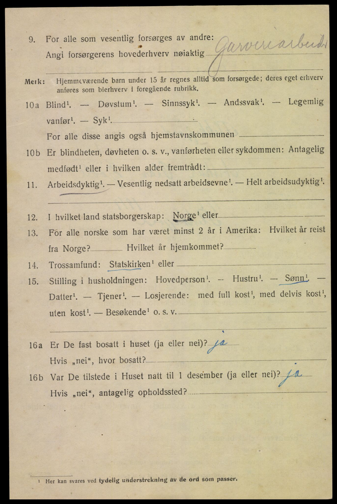 SAK, 1920 census for Flekkefjord, 1920, p. 5811