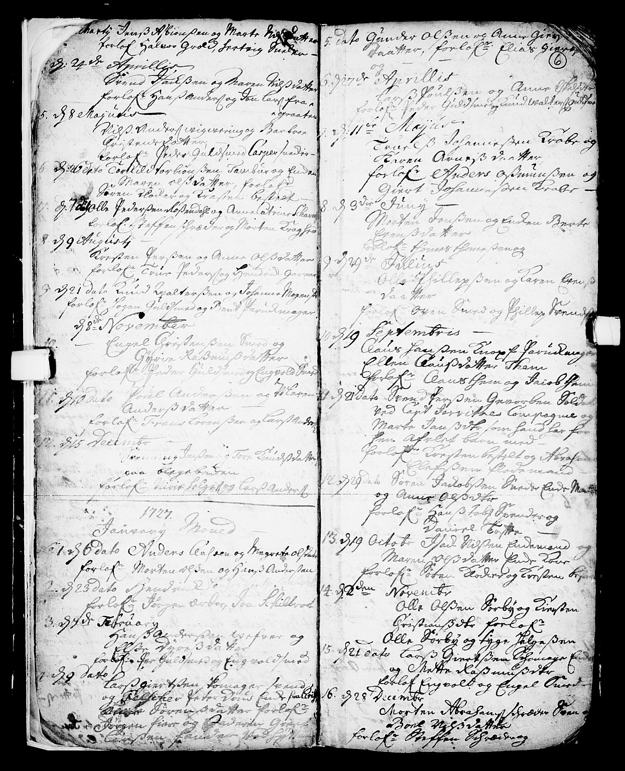 Skien kirkebøker, SAKO/A-302/F/Fa/L0002: Parish register (official) no. 2, 1716-1757, p. 6