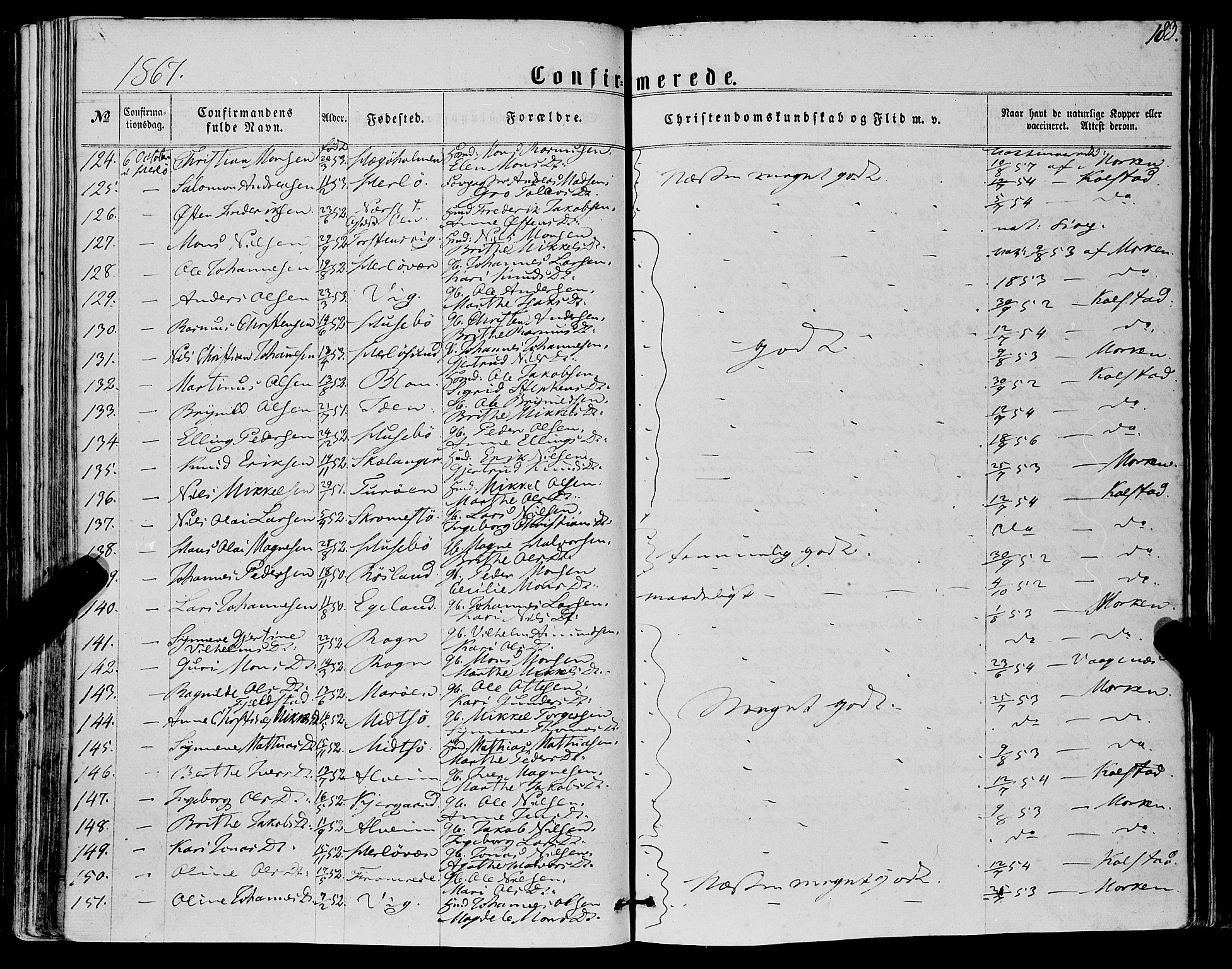 Manger sokneprestembete, AV/SAB-A-76801/H/Haa: Parish register (official) no. A 7, 1860-1870, p. 183