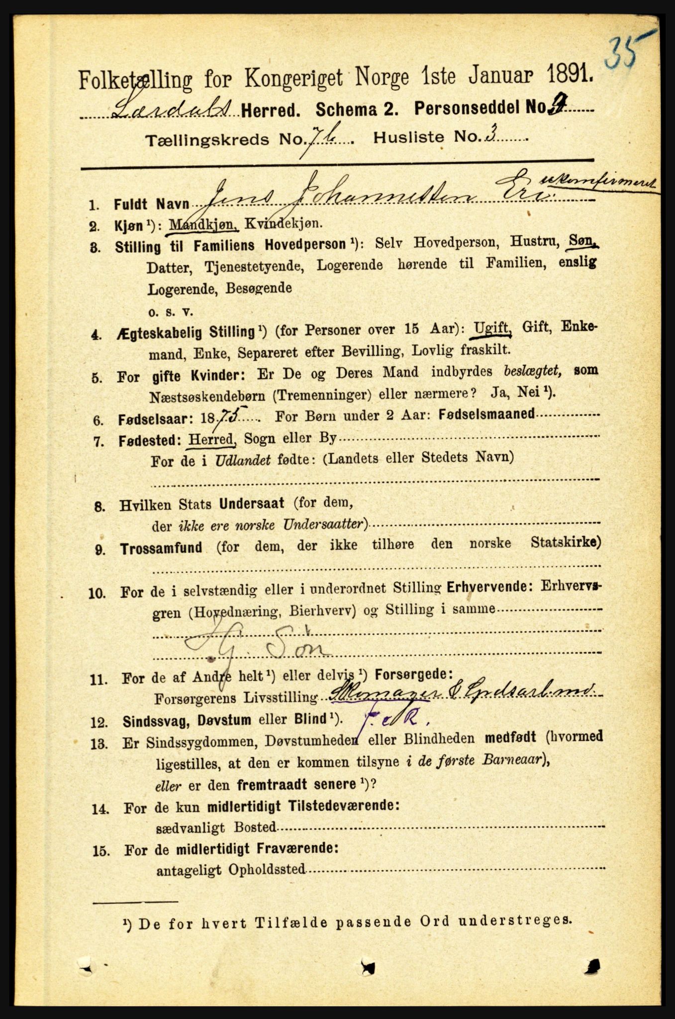 RA, 1891 census for 1422 Lærdal, 1891, p. 1152