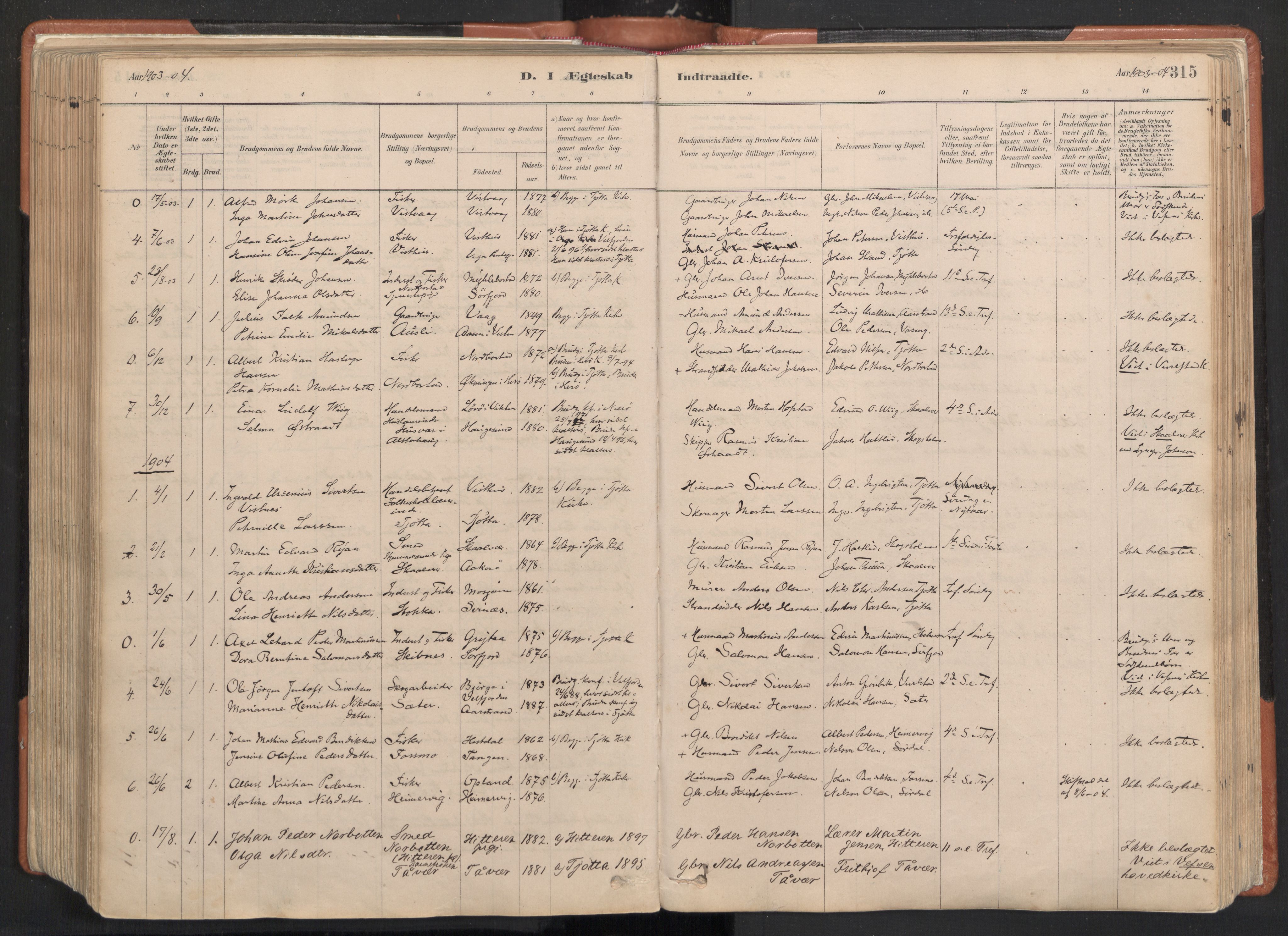 Ministerialprotokoller, klokkerbøker og fødselsregistre - Nordland, SAT/A-1459/817/L0264: Parish register (official) no. 817A04, 1878-1907, p. 315