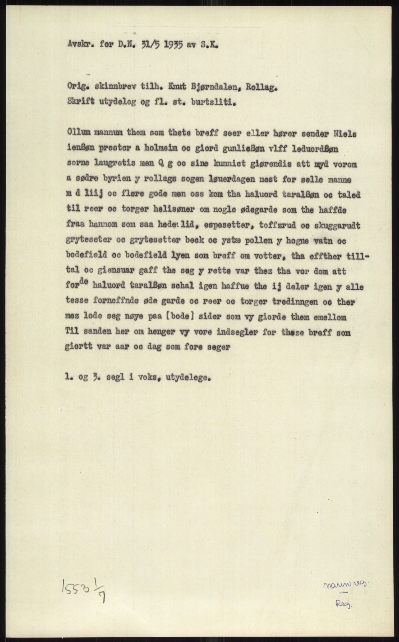 Samlinger til kildeutgivelse, Diplomavskriftsamlingen, AV/RA-EA-4053/H/Ha, p. 1570