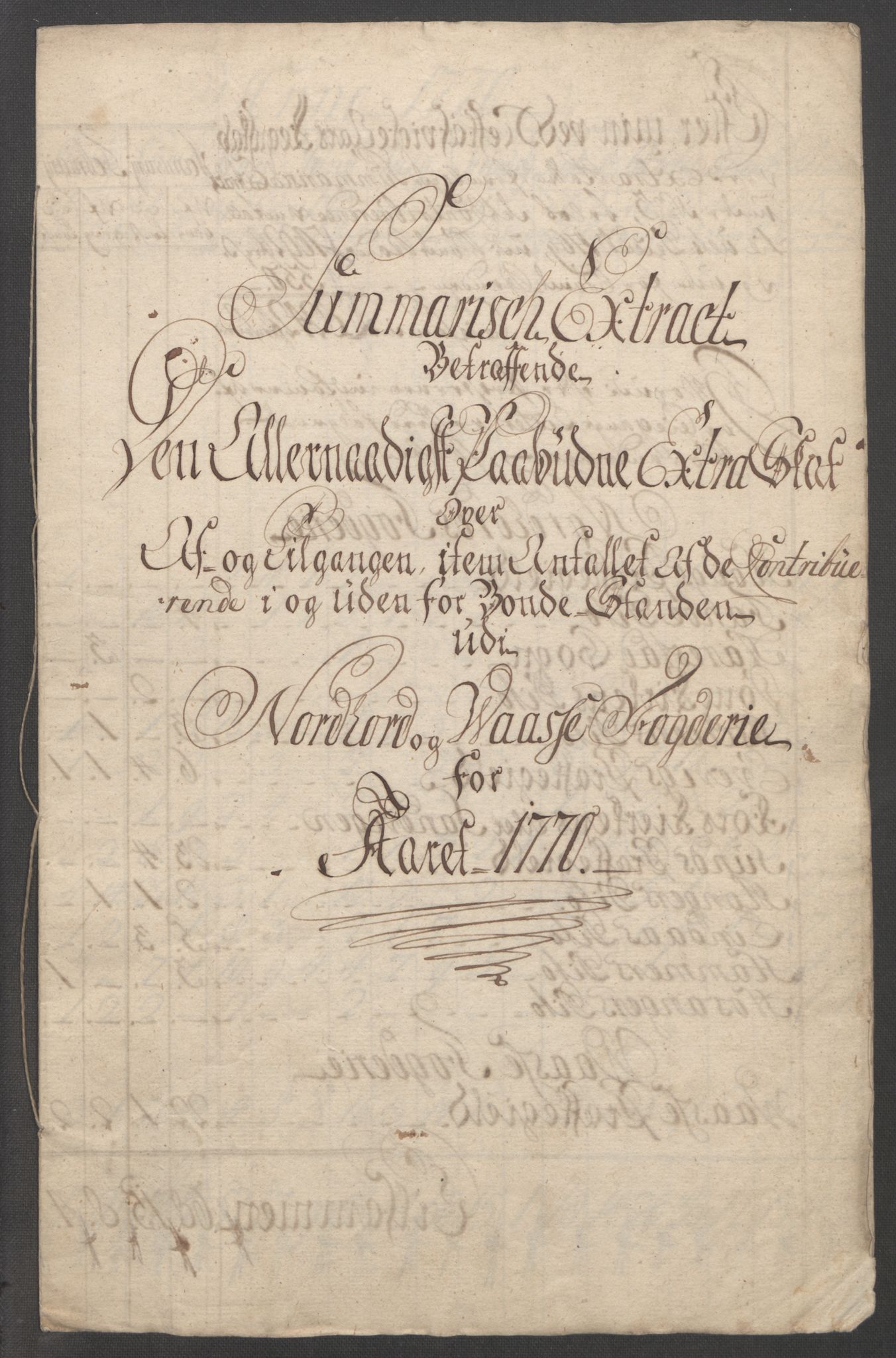 Rentekammeret inntil 1814, Reviderte regnskaper, Fogderegnskap, RA/EA-4092/R51/L3303: Ekstraskatten Nordhordland og Voss, 1762-1772, p. 394