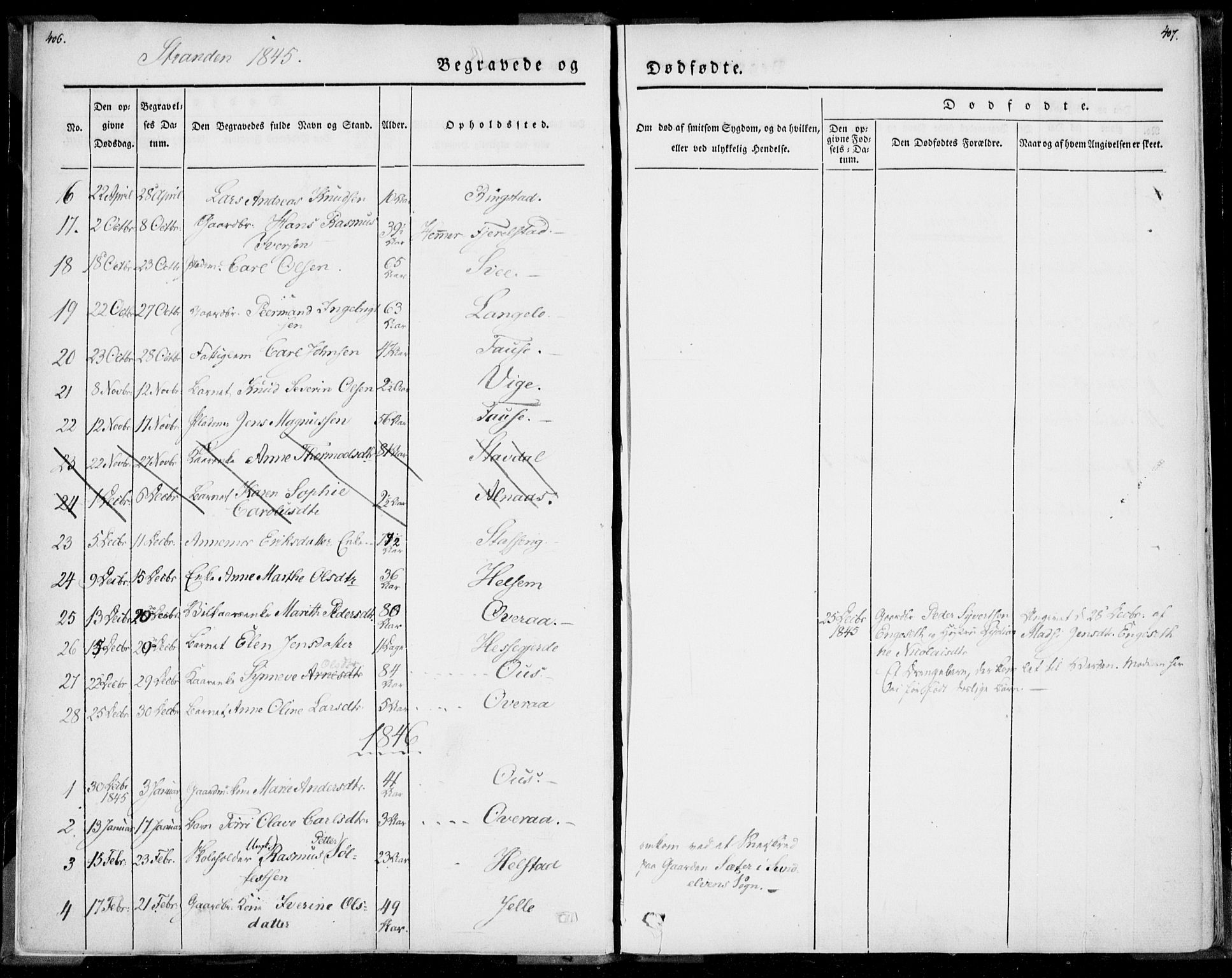 Ministerialprotokoller, klokkerbøker og fødselsregistre - Møre og Romsdal, SAT/A-1454/520/L0277: Parish register (official) no. 520A07, 1843-1861, p. 406-407