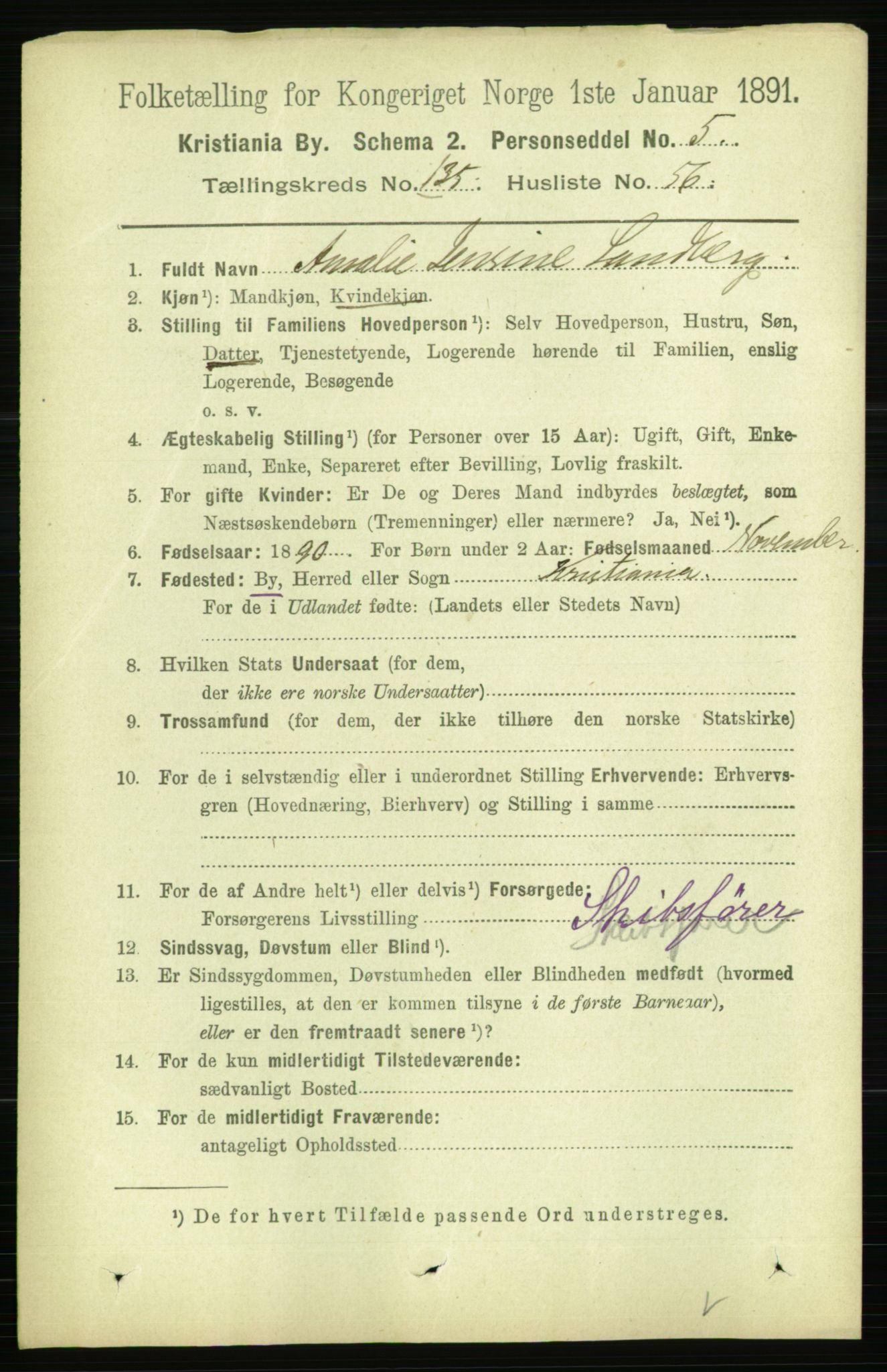 RA, 1891 census for 0301 Kristiania, 1891, p. 75170