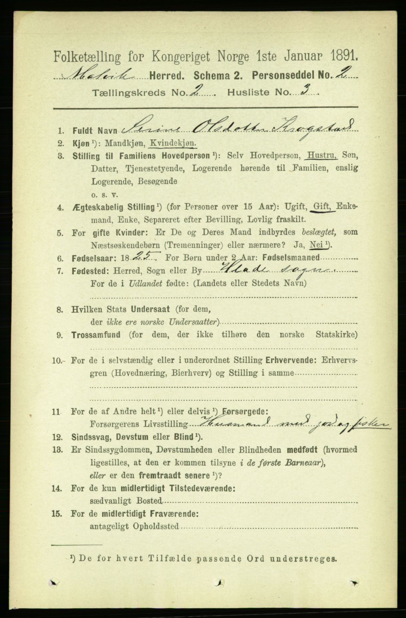 RA, 1891 census for 1663 Malvik, 1891, p. 768