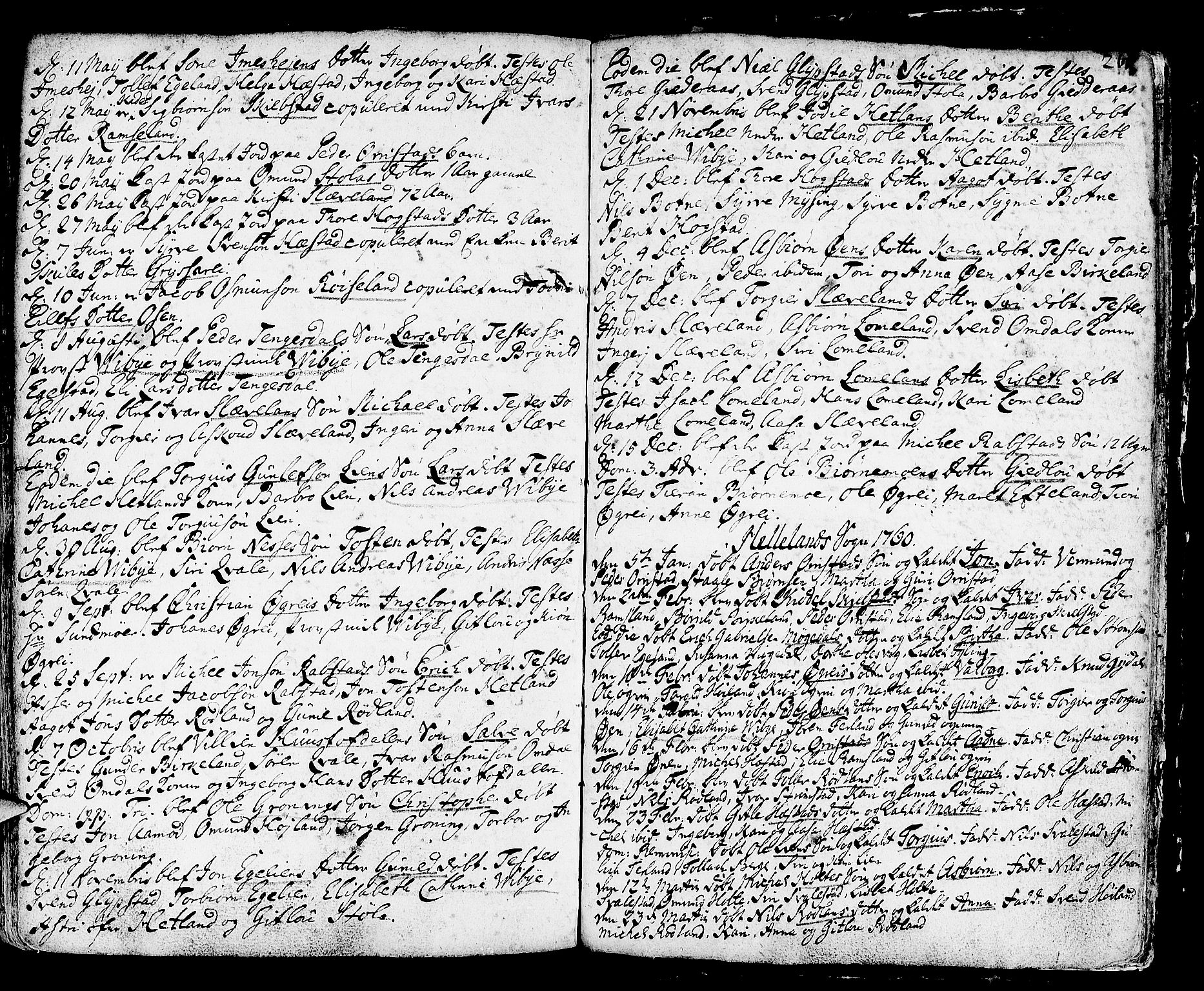 Helleland sokneprestkontor, AV/SAST-A-101810: Parish register (official) no. A 1 /1, 1713-1761, p. 261