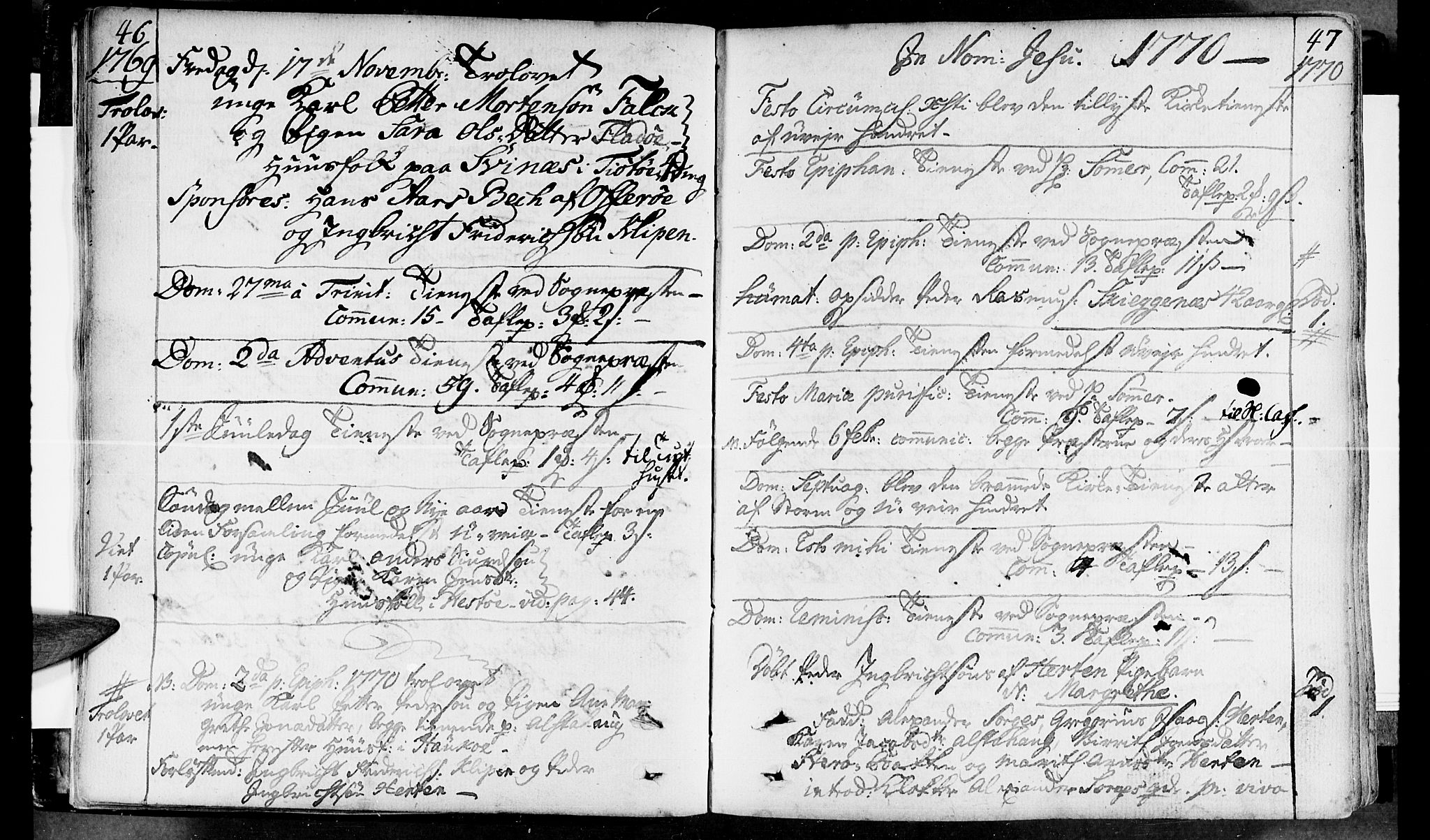 Ministerialprotokoller, klokkerbøker og fødselsregistre - Nordland, AV/SAT-A-1459/830/L0436: Parish register (official) no. 830A05 /1, 1737-1804, p. 46-47