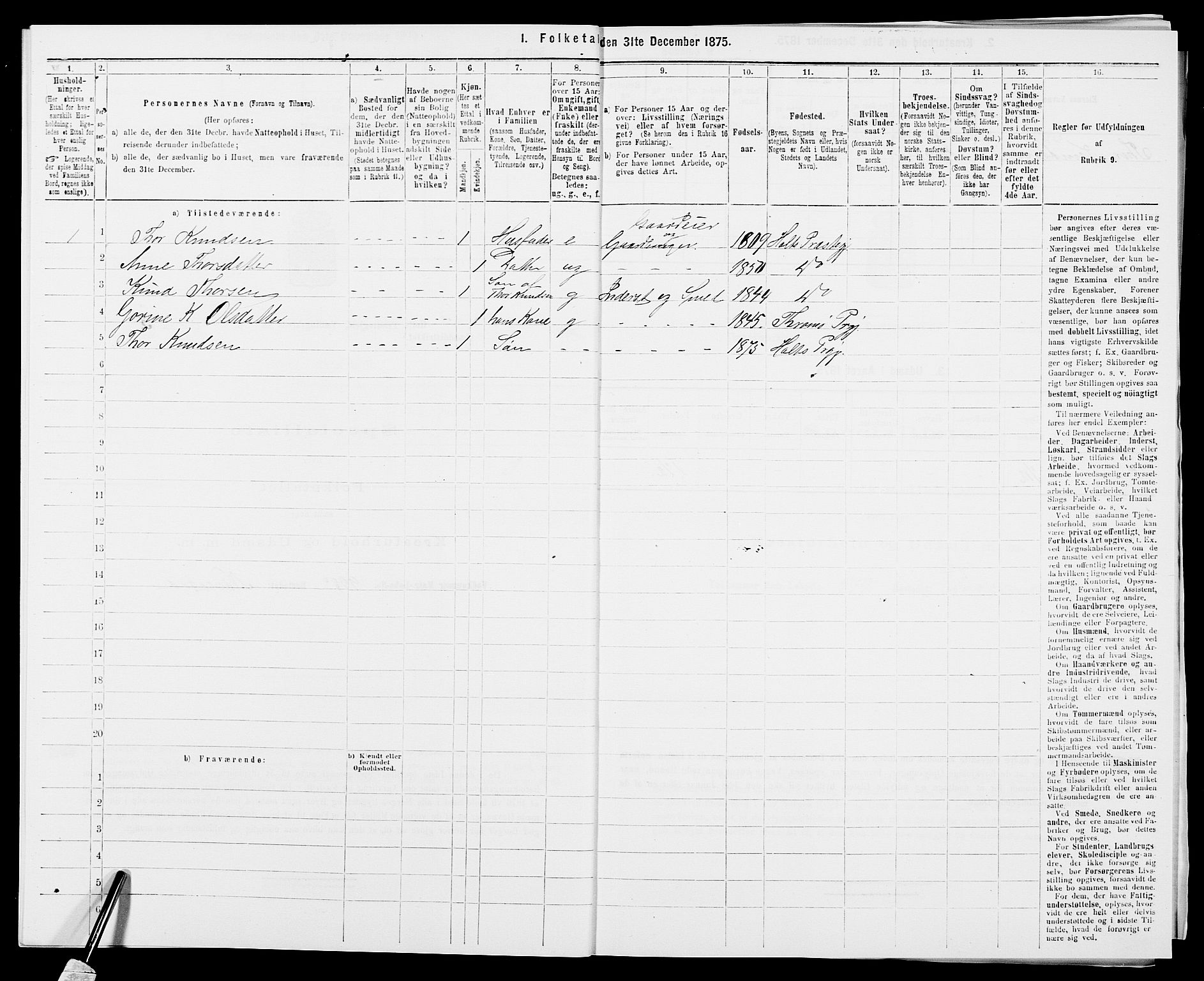 SAK, 1875 census for 0914L Holt/Holt, 1875, p. 643