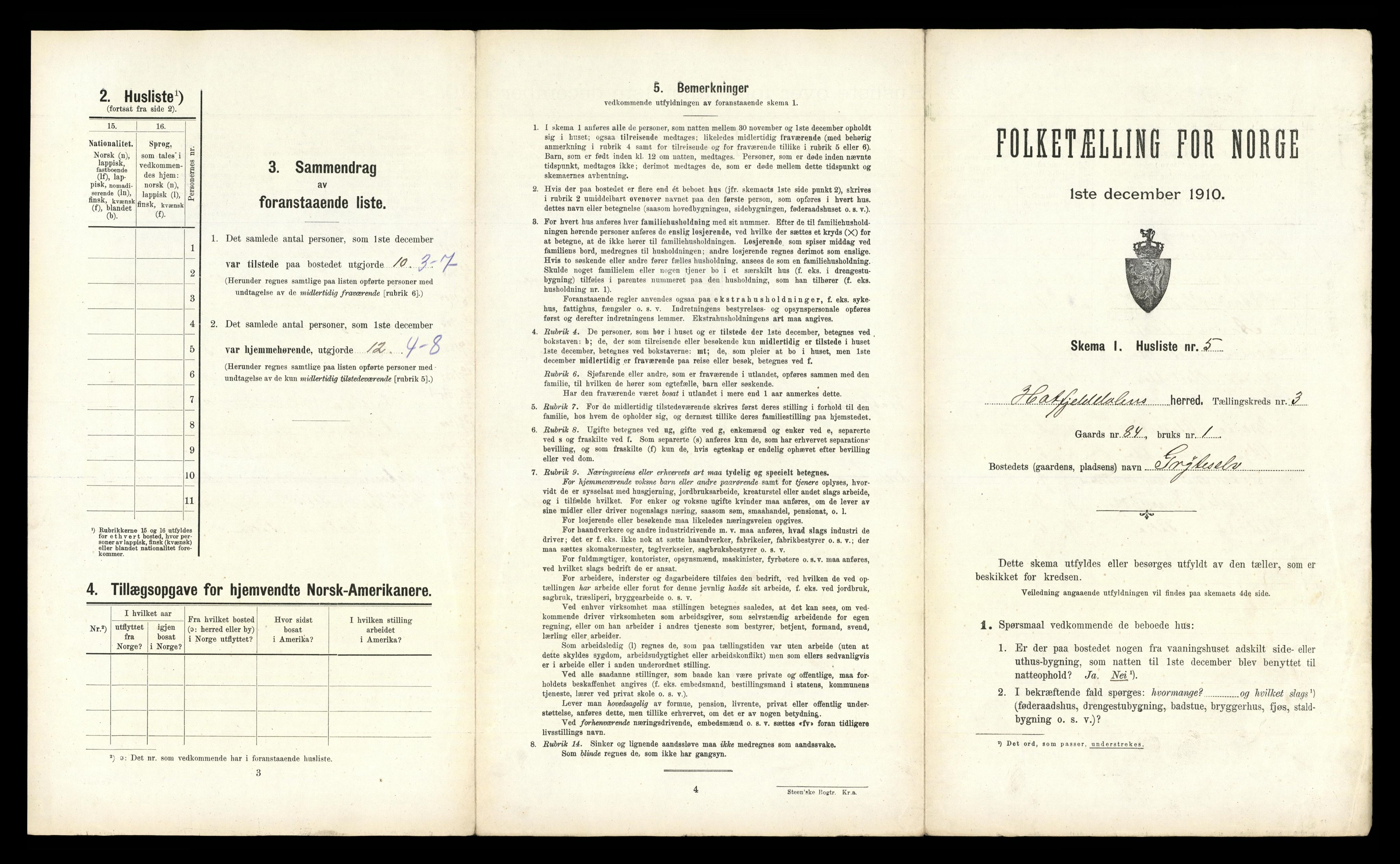 RA, 1910 census for Hattfjelldal, 1910, p. 143