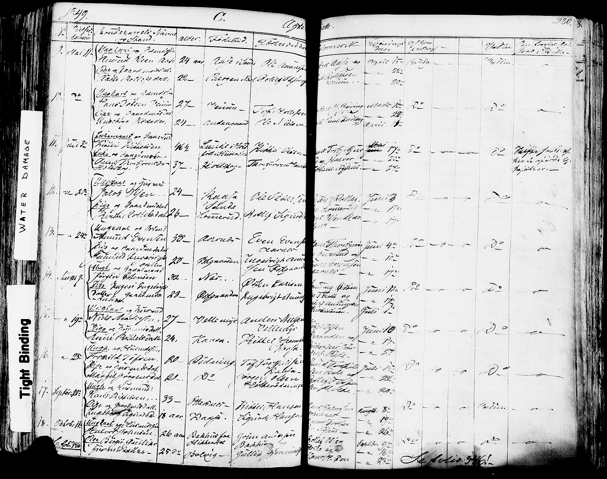 Sauherad kirkebøker, AV/SAKO-A-298/F/Fa/L0006: Parish register (official) no. I 6, 1827-1850, p. 280