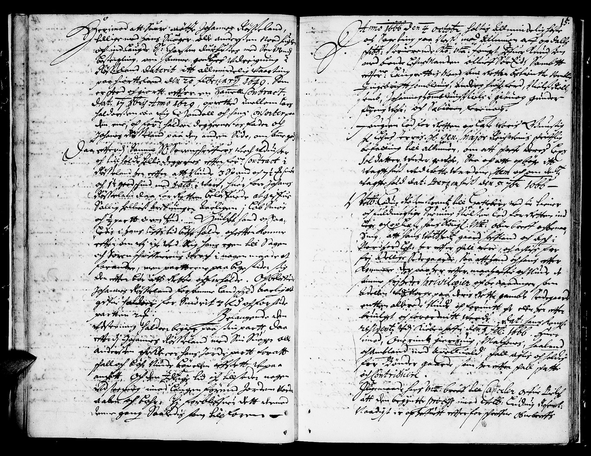 Sunnhordland sorenskrivar, AV/SAB-A-2401/1/F/Faa/L0013: Tingbøker, 1666, p. 14b-15a
