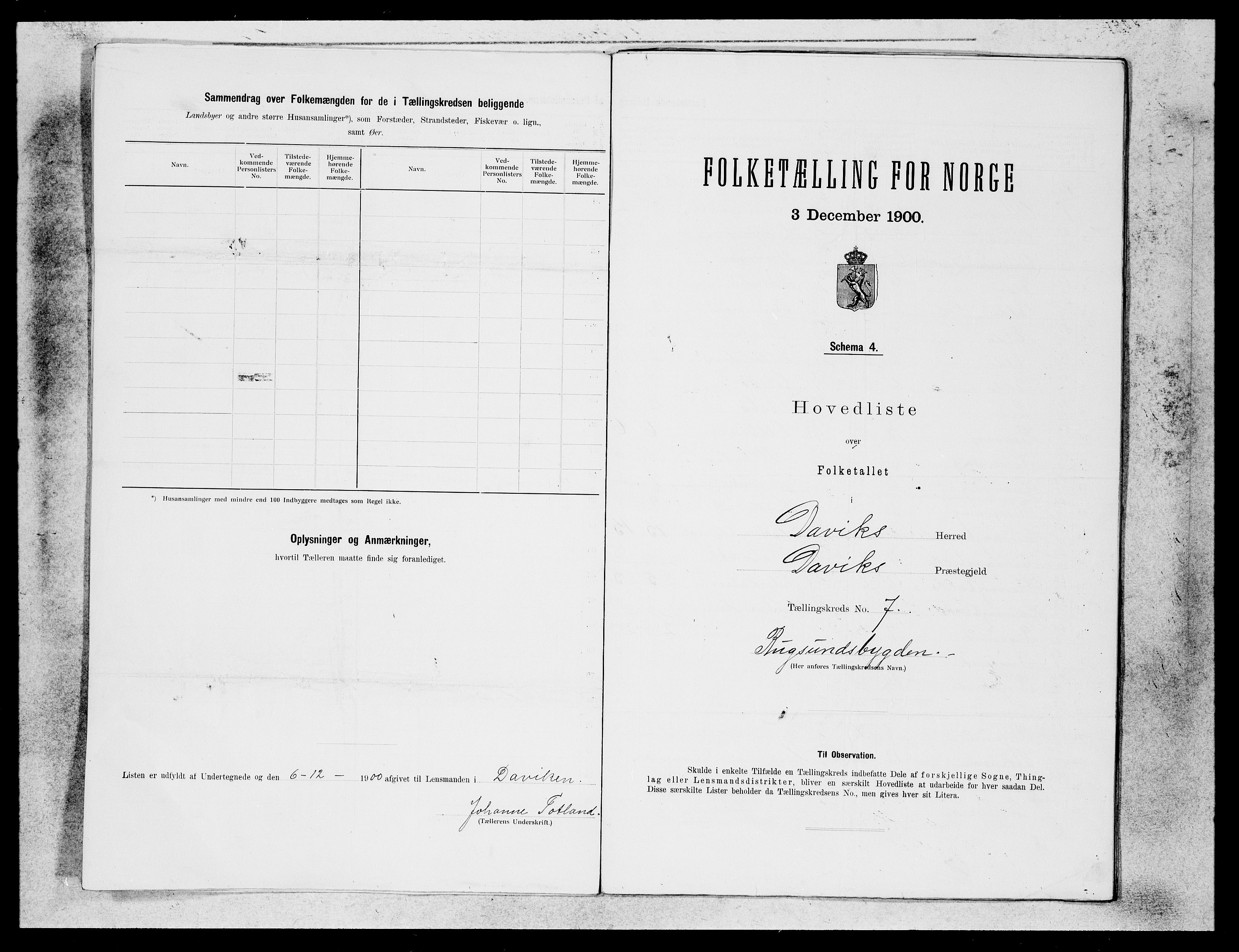 SAB, 1900 census for Davik, 1900, p. 13