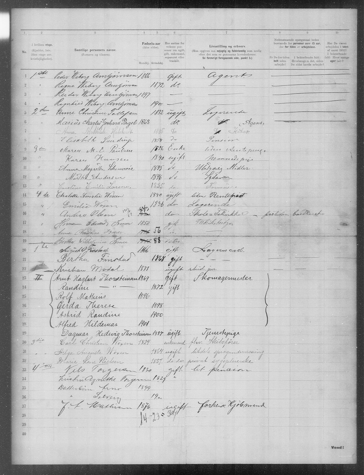 OBA, Municipal Census 1902 for Kristiania, 1902, p. 23526