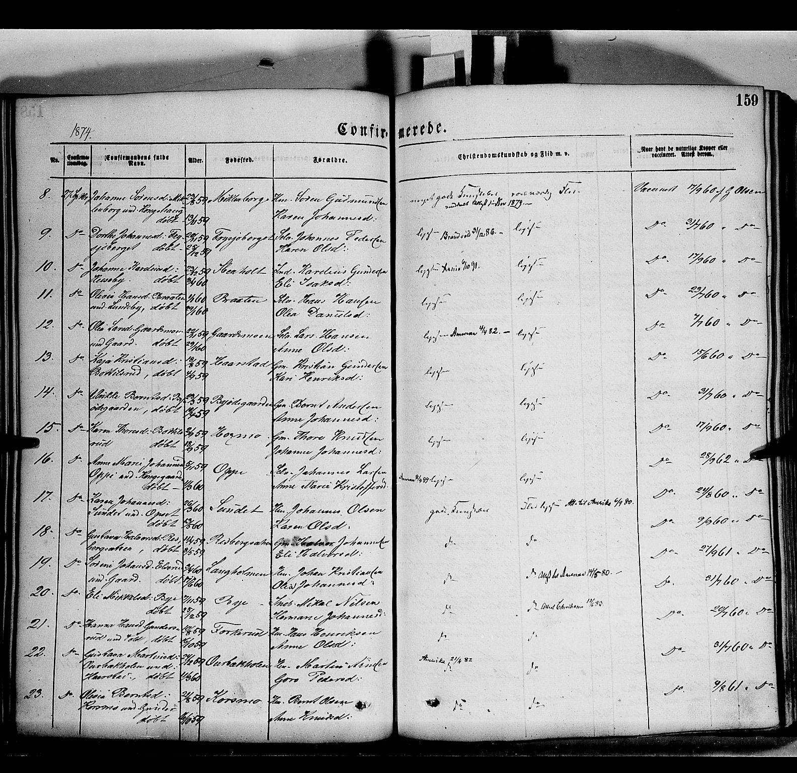 Grue prestekontor, AV/SAH-PREST-036/H/Ha/Haa/L0011: Parish register (official) no. 11, 1873-1880, p. 159