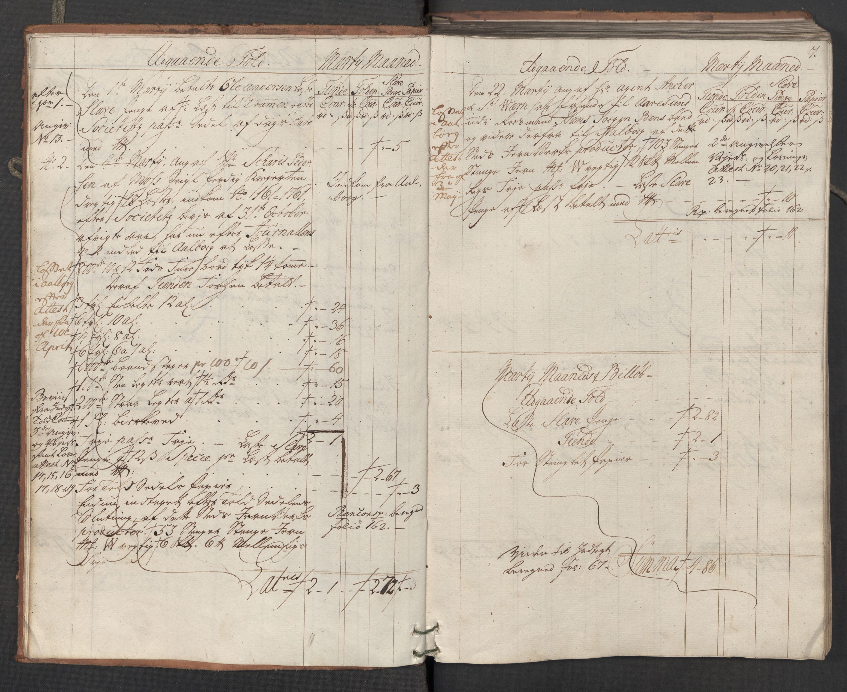 Generaltollkammeret, tollregnskaper, AV/RA-EA-5490/R05/L0039/0001: Tollregnskaper Moss, Son, Krokstad / Utgående hovedtollbok, 1762, p. 6b-7a