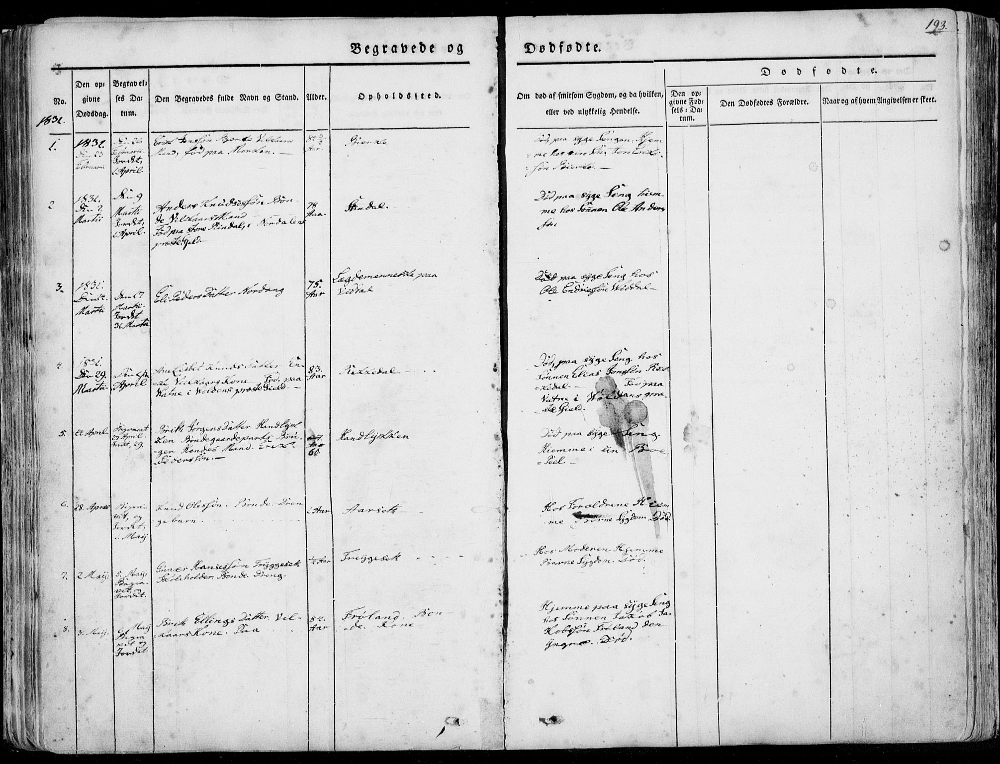 Ministerialprotokoller, klokkerbøker og fødselsregistre - Møre og Romsdal, AV/SAT-A-1454/515/L0208: Parish register (official) no. 515A04, 1830-1846, p. 193