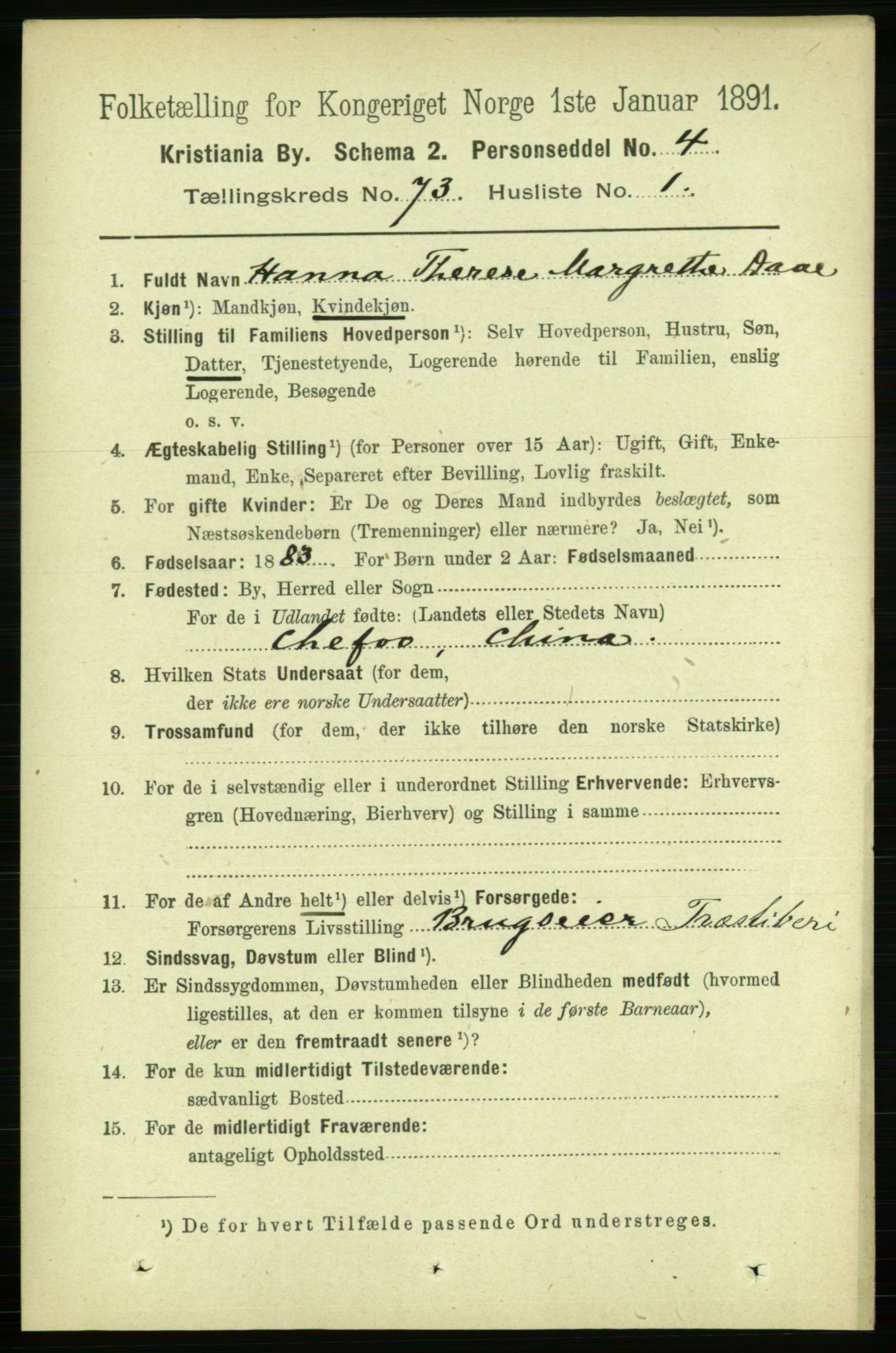 RA, 1891 census for 0301 Kristiania, 1891, p. 39426