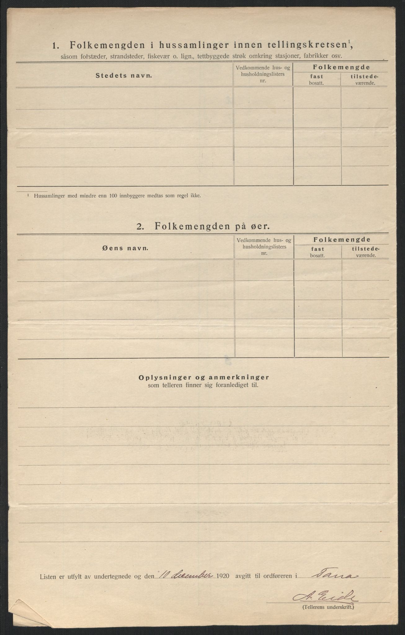 SATØ, 1920 census for Tana, 1920, p. 14