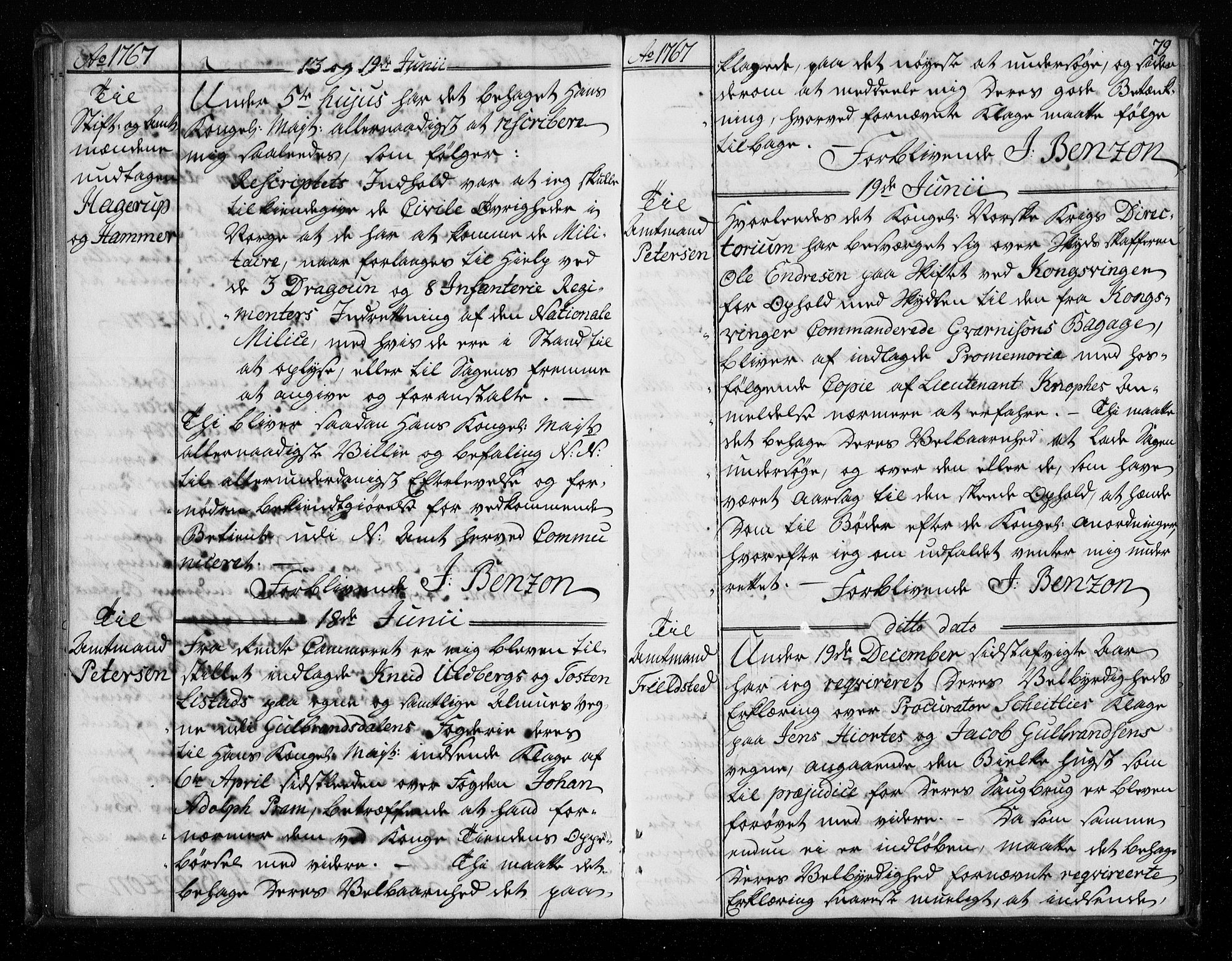 Stattholderembetet 1572-1771, AV/RA-EA-2870/Bf/L0006: Stattholderprotokoll (allmenn kopibok), 1767-1768, p. 78b-79a