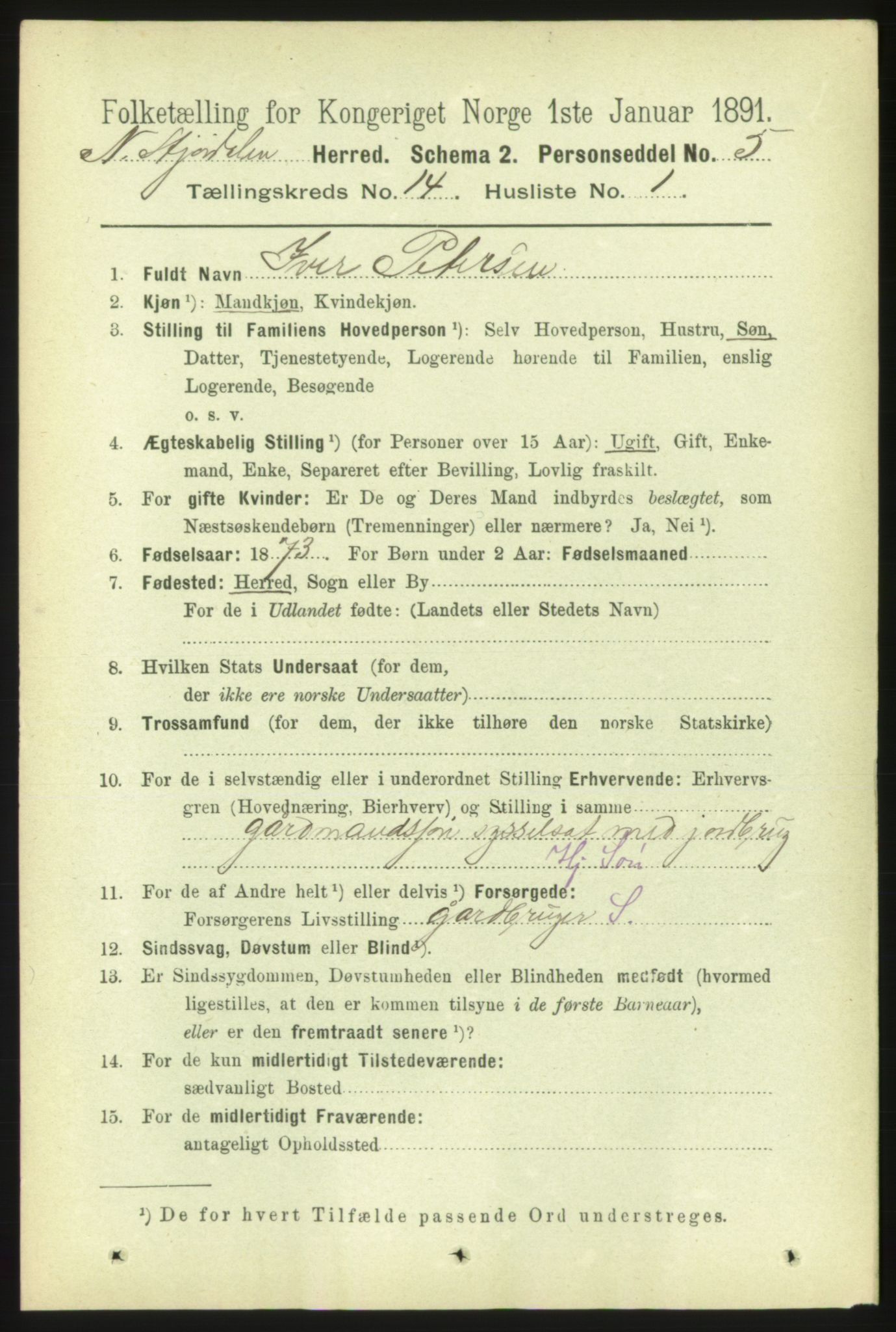 RA, 1891 census for 1714 Nedre Stjørdal, 1891, p. 6555