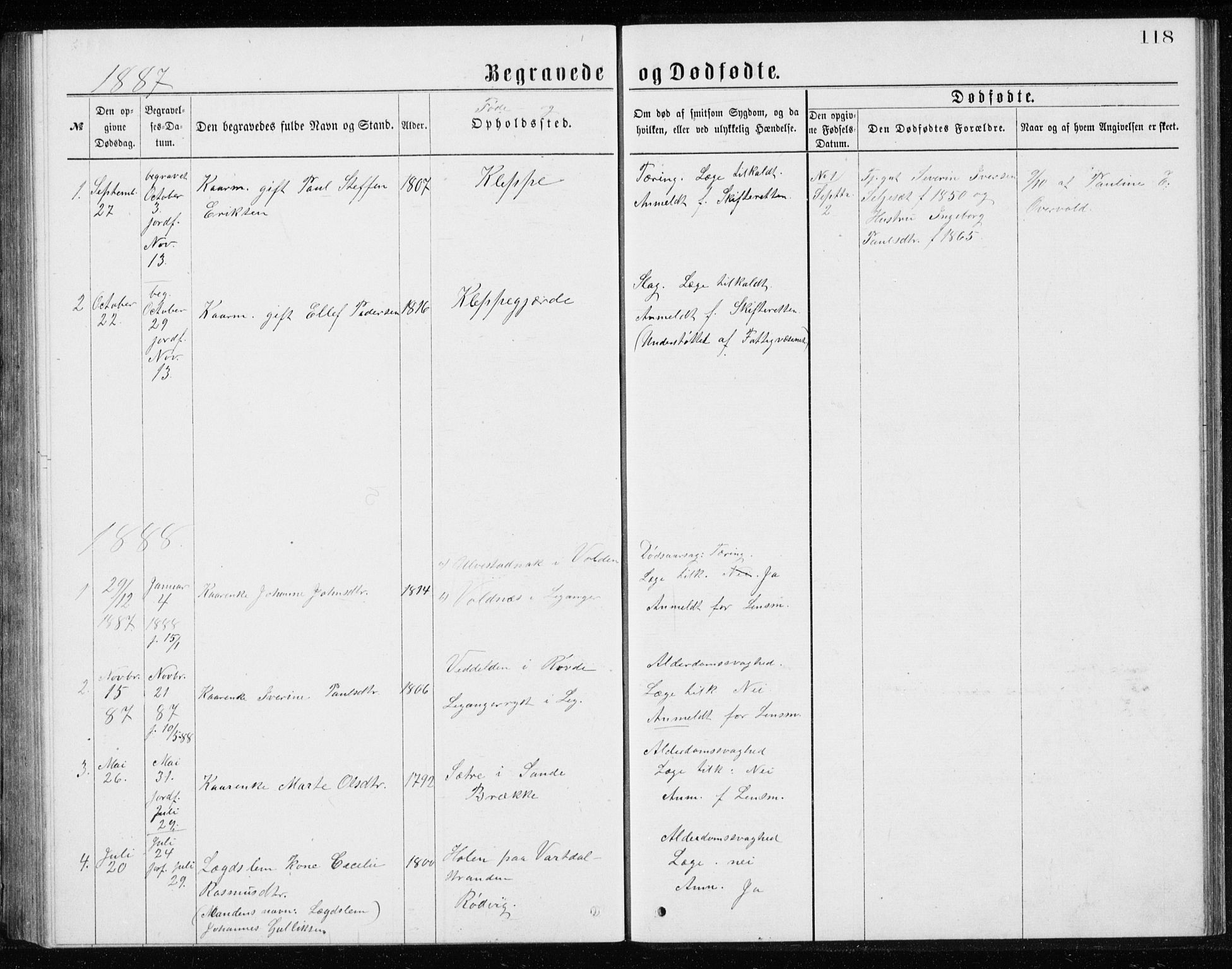 Ministerialprotokoller, klokkerbøker og fødselsregistre - Møre og Romsdal, AV/SAT-A-1454/508/L0097: Parish register (copy) no. 508C01, 1873-1897, p. 118