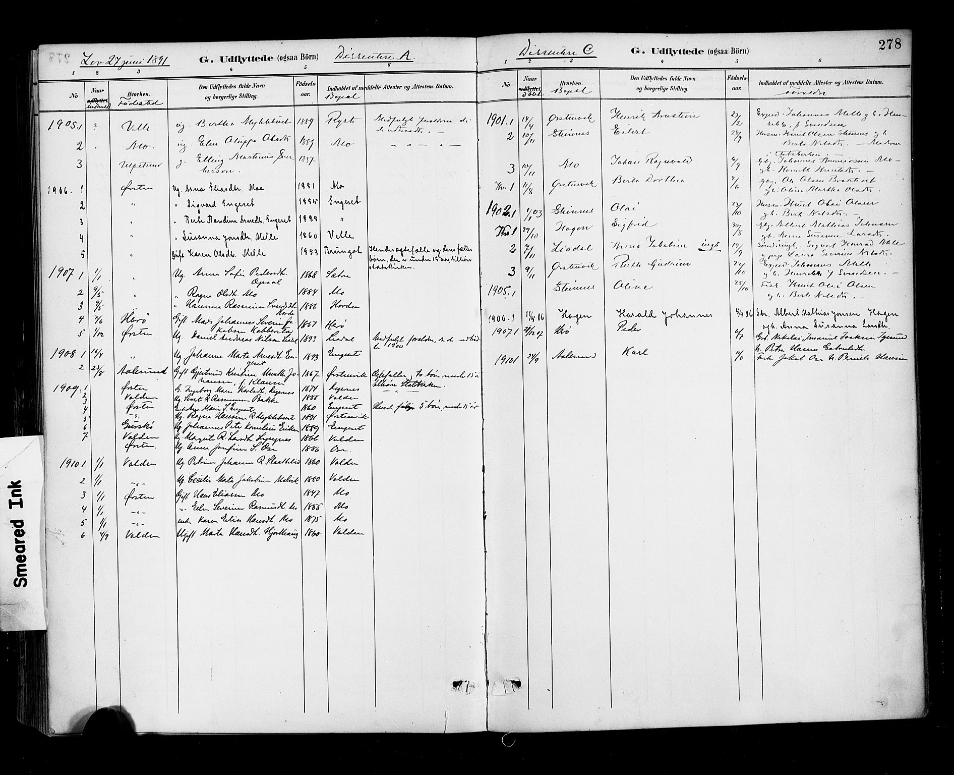 Ministerialprotokoller, klokkerbøker og fødselsregistre - Møre og Romsdal, AV/SAT-A-1454/513/L0177: Parish register (official) no. 513A04, 1890-1906, p. 278