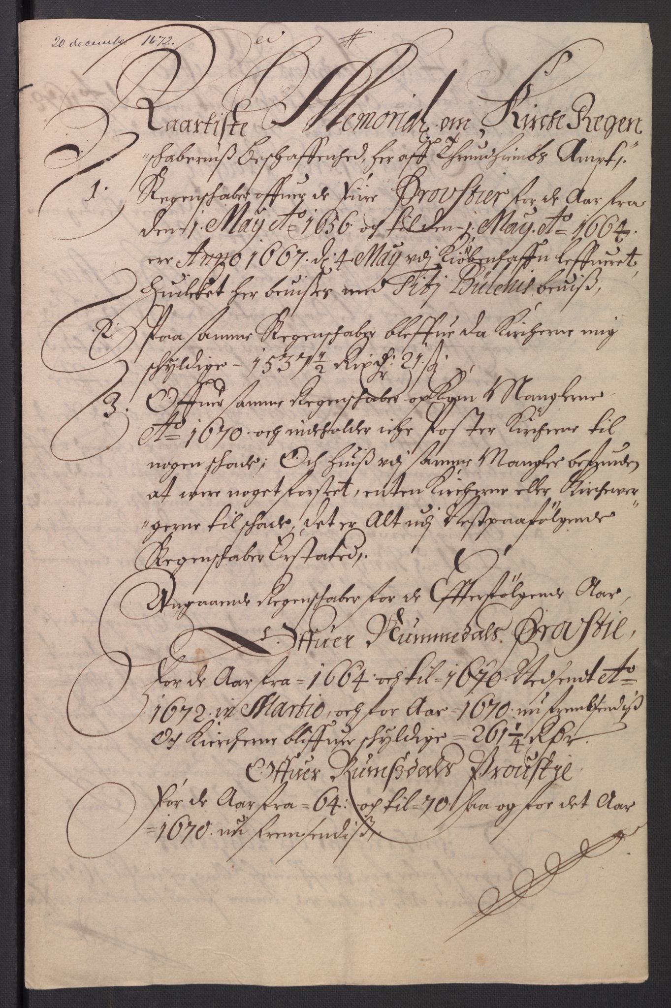 Rentekammeret inntil 1814, Reviderte regnskaper, Kirkeregnskap, AV/RA-EA-4067/Rf/L0121: Kirkeregnskap, 1656-1679, p. 236