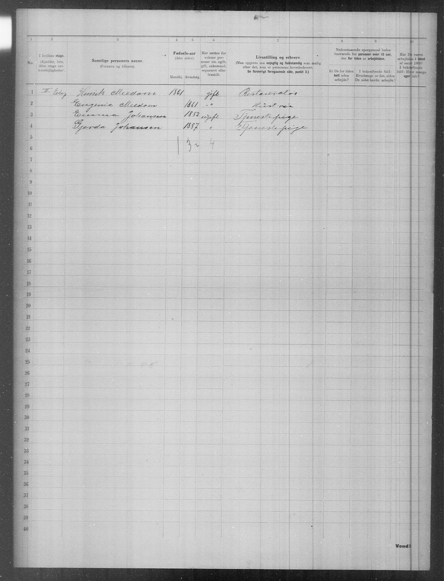 OBA, Municipal Census 1903 for Kristiania, 1903, p. 3597