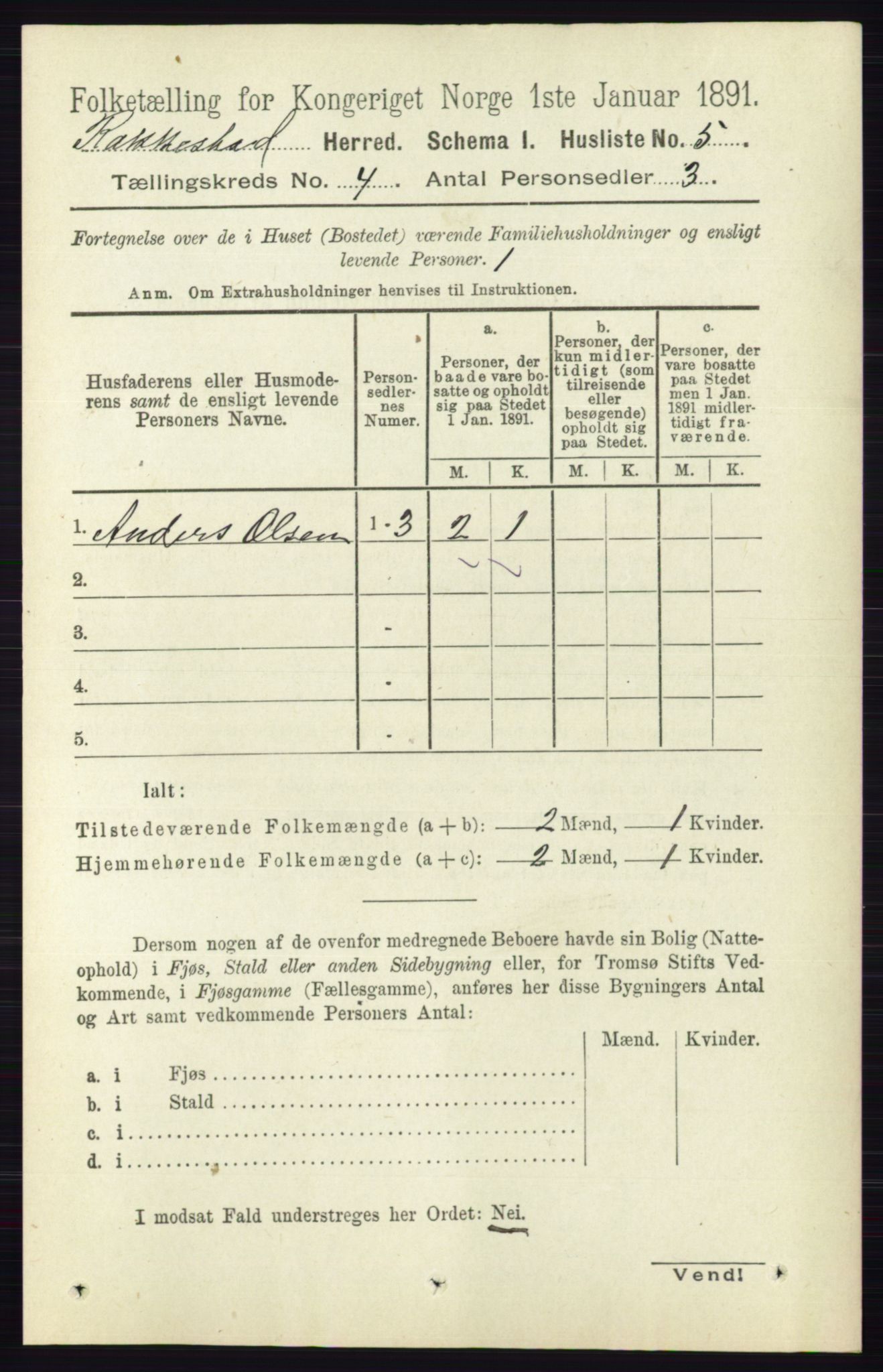 RA, 1891 census for 0128 Rakkestad, 1891, p. 1692