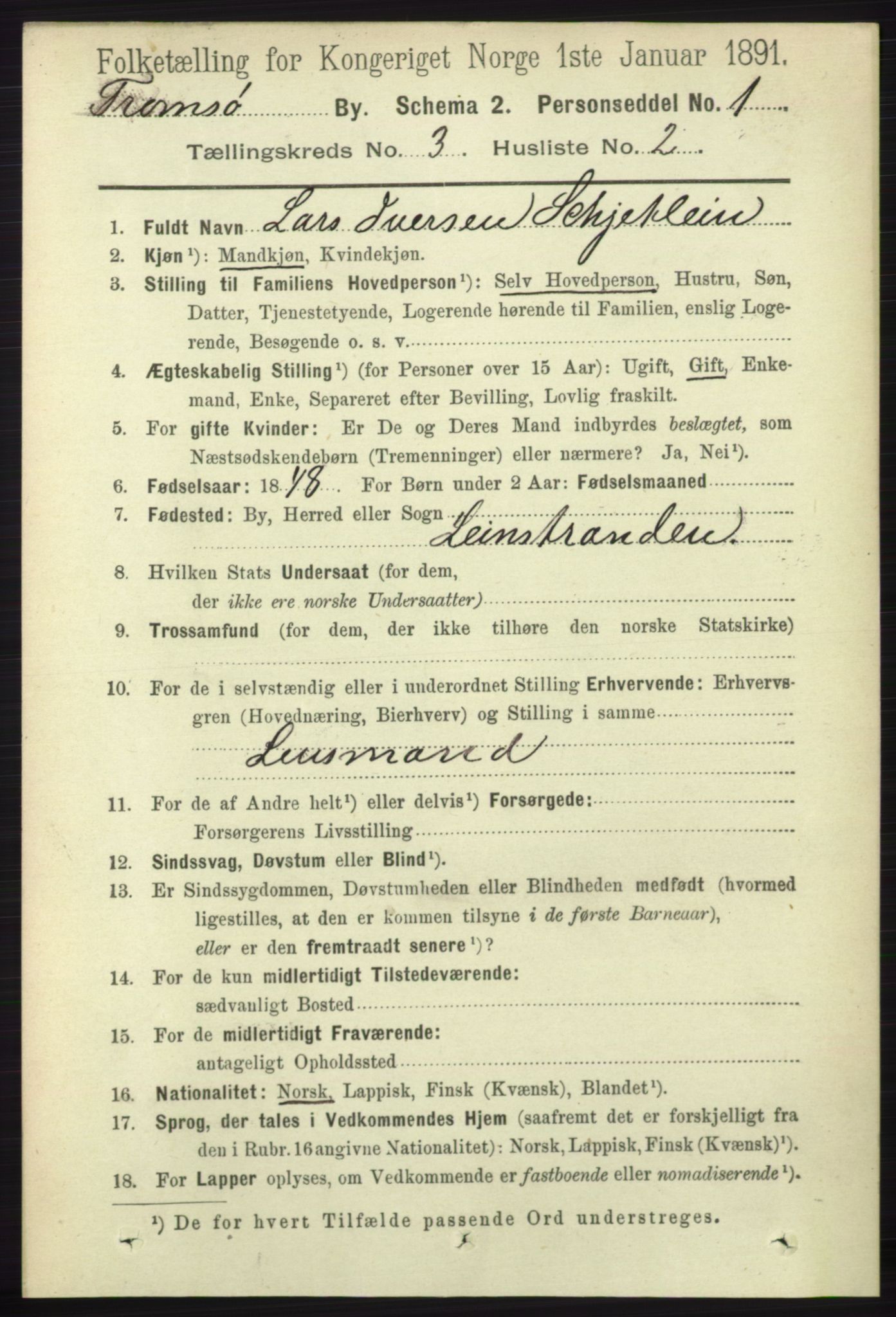 RA, 1891 census for 1902 Tromsø, 1891, p. 3182