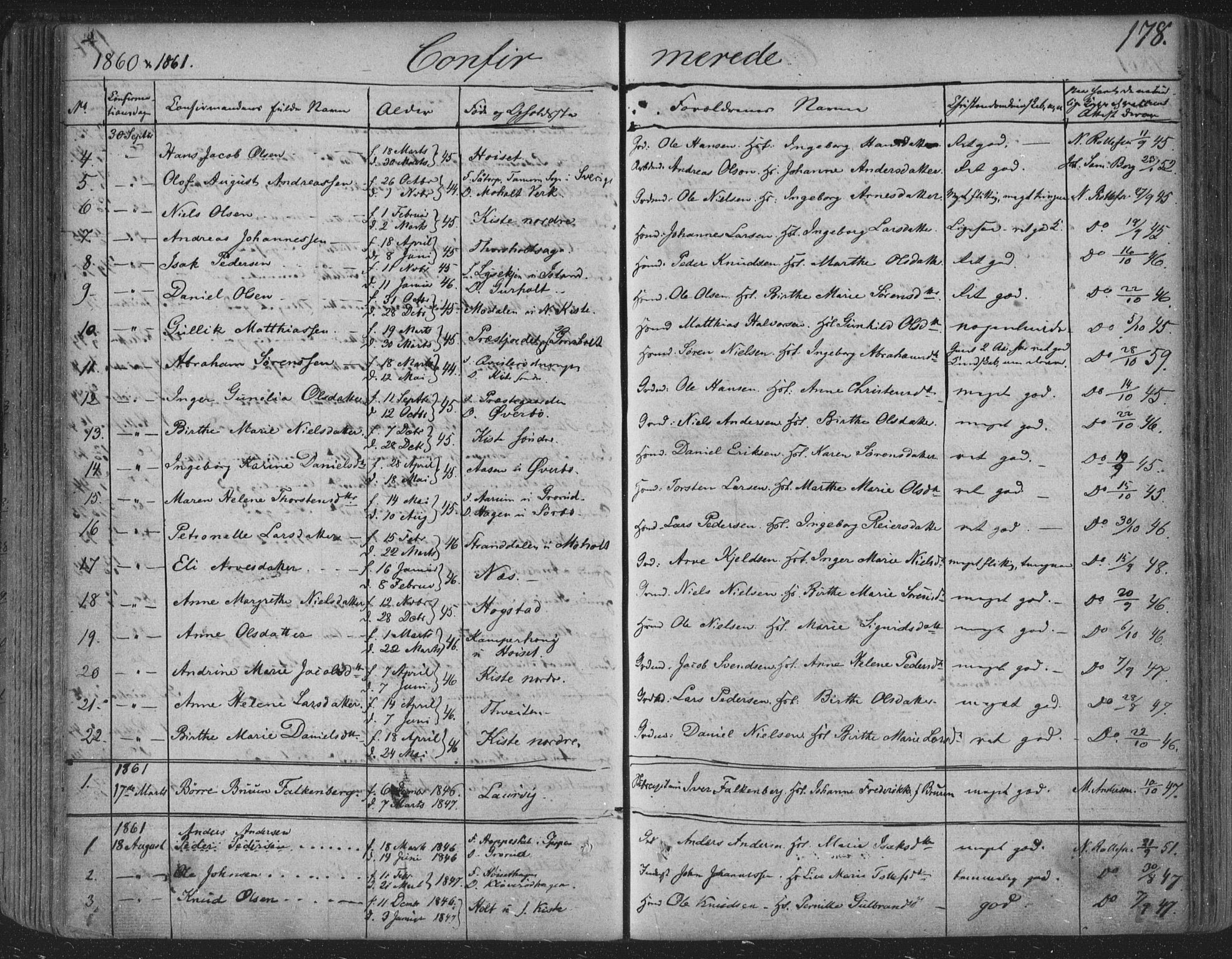 Siljan kirkebøker, SAKO/A-300/F/Fa/L0001: Parish register (official) no. 1, 1831-1870, p. 178