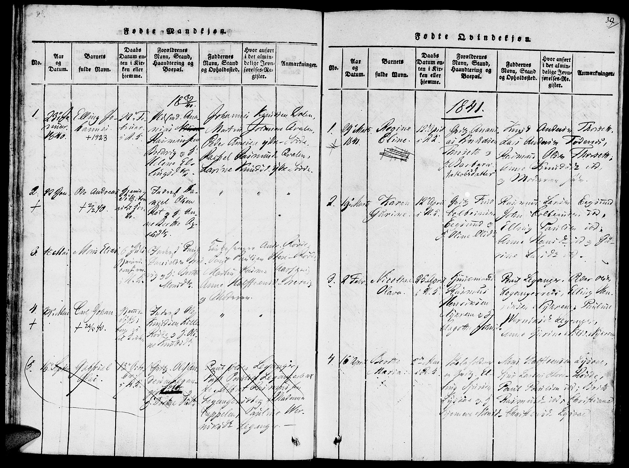 Ministerialprotokoller, klokkerbøker og fødselsregistre - Møre og Romsdal, SAT/A-1454/504/L0054: Parish register (official) no. 504A01, 1816-1861, p. 39