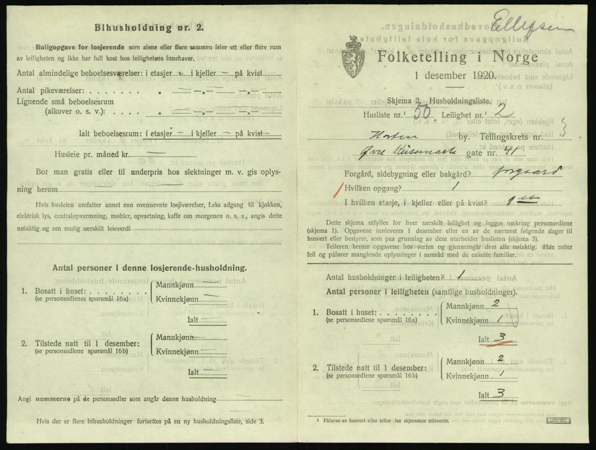 SAKO, 1920 census for Horten, 1920, p. 4311