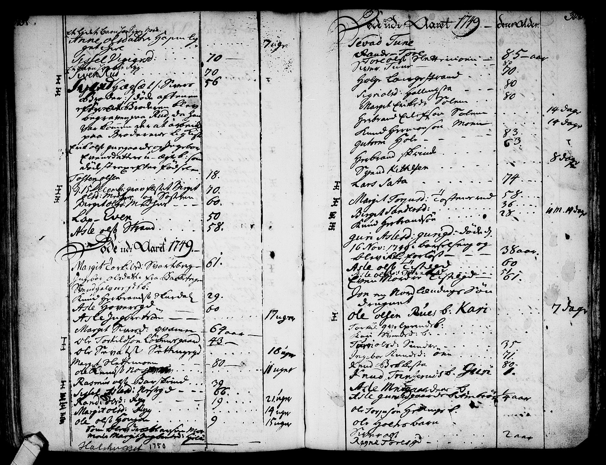 Ål kirkebøker, SAKO/A-249/F/Fa/L0001: Parish register (official) no. I 1, 1744-1769, p. 305-306