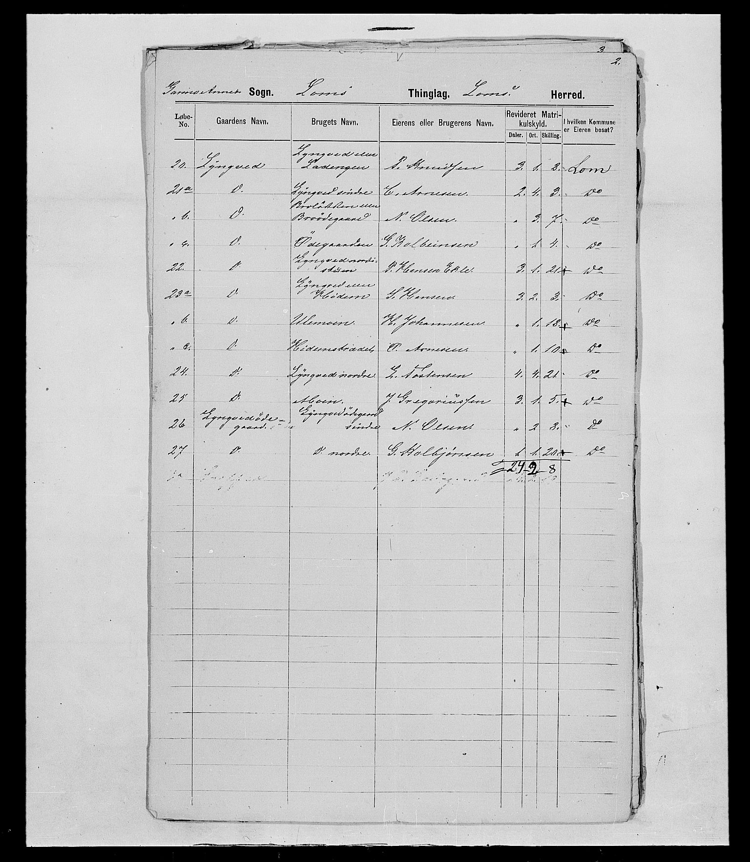 SAH, 1875 census for 0514P Lom, 1875, p. 31