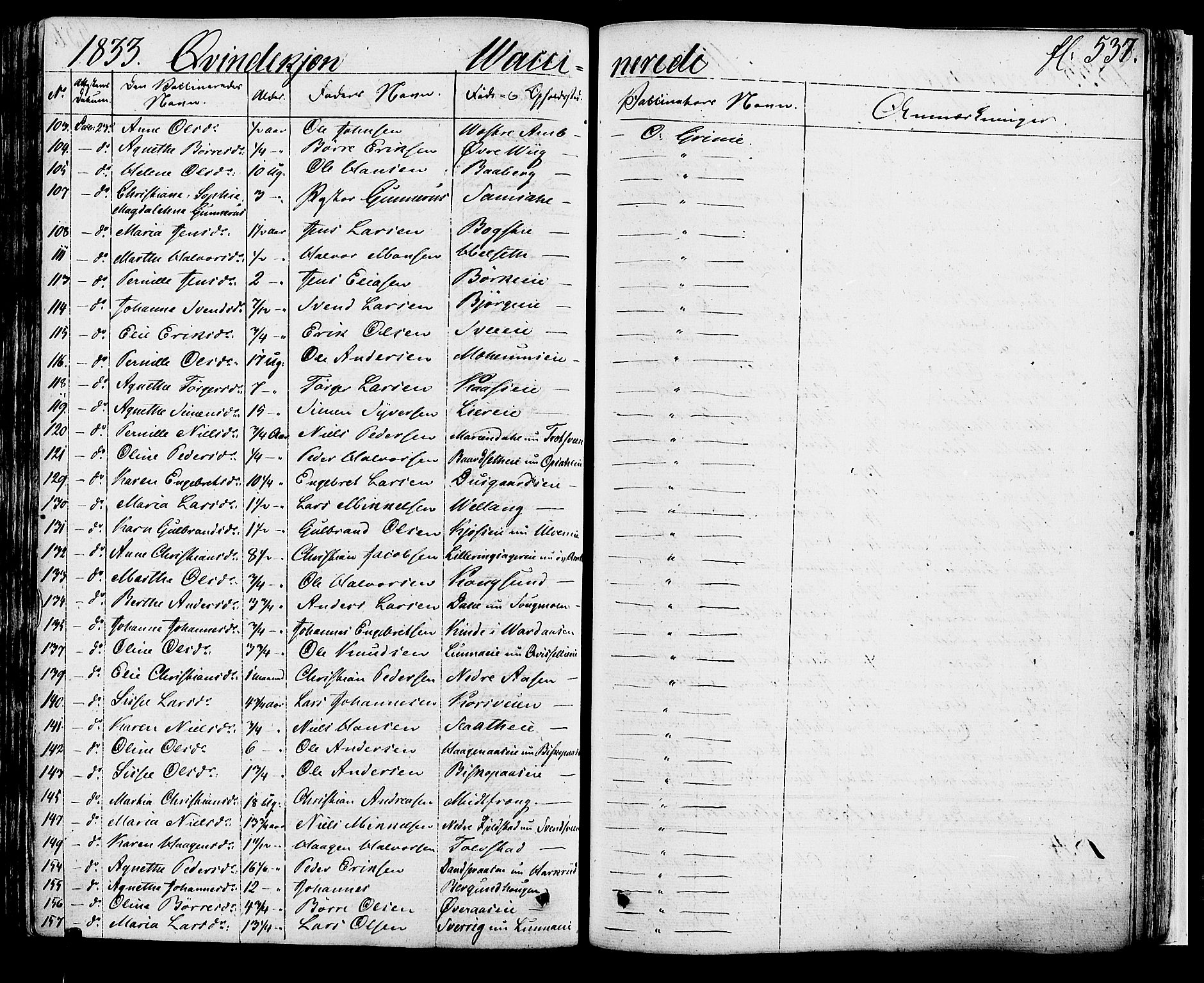 Ringsaker prestekontor, SAH/PREST-014/K/Ka/L0007: Parish register (official) no. 7B, 1826-1837, p. 537